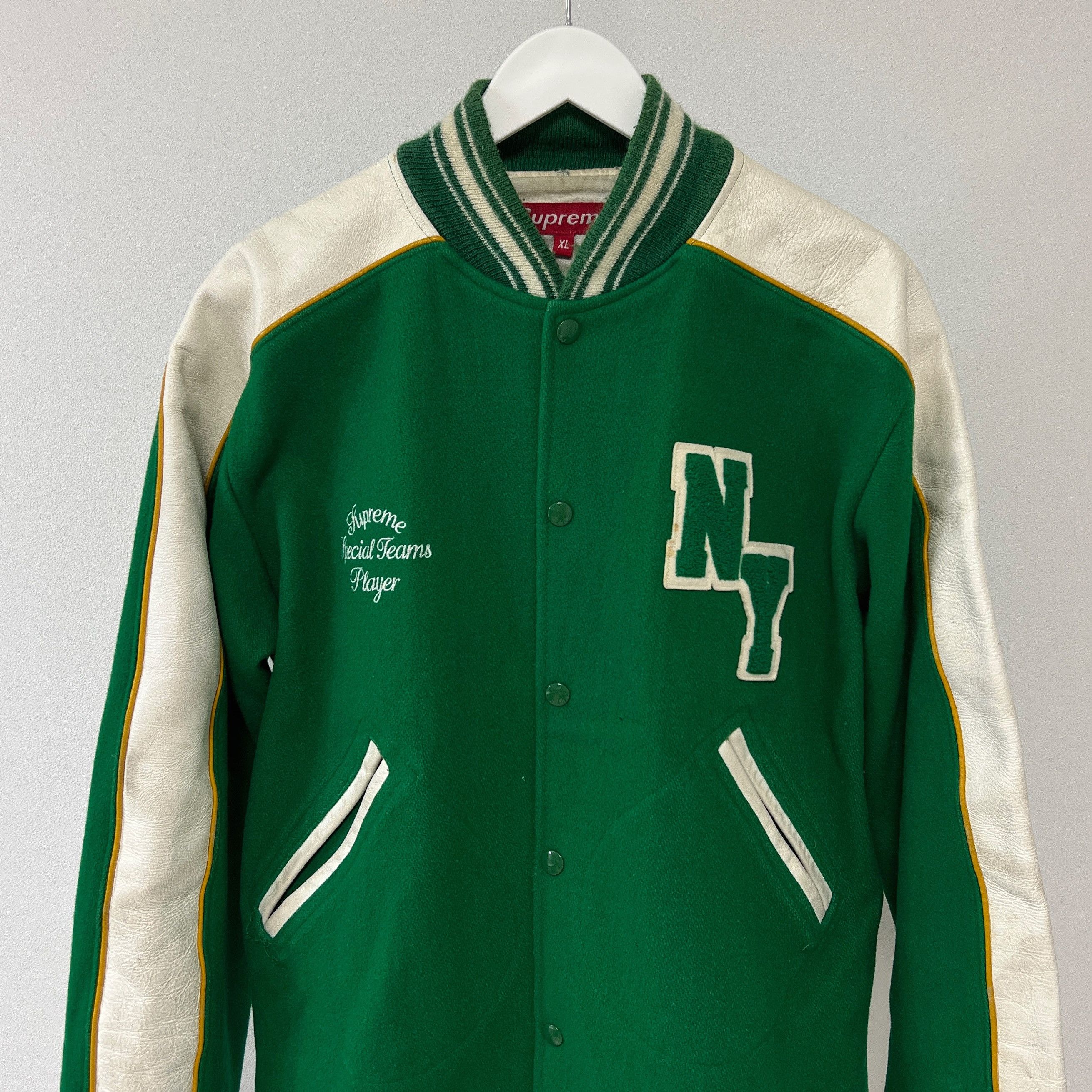 Supreme Supreme FW03 Special Teams Player Varsity Jacket Green Size US XL / EU 56 / 4 - 3 Thumbnail
