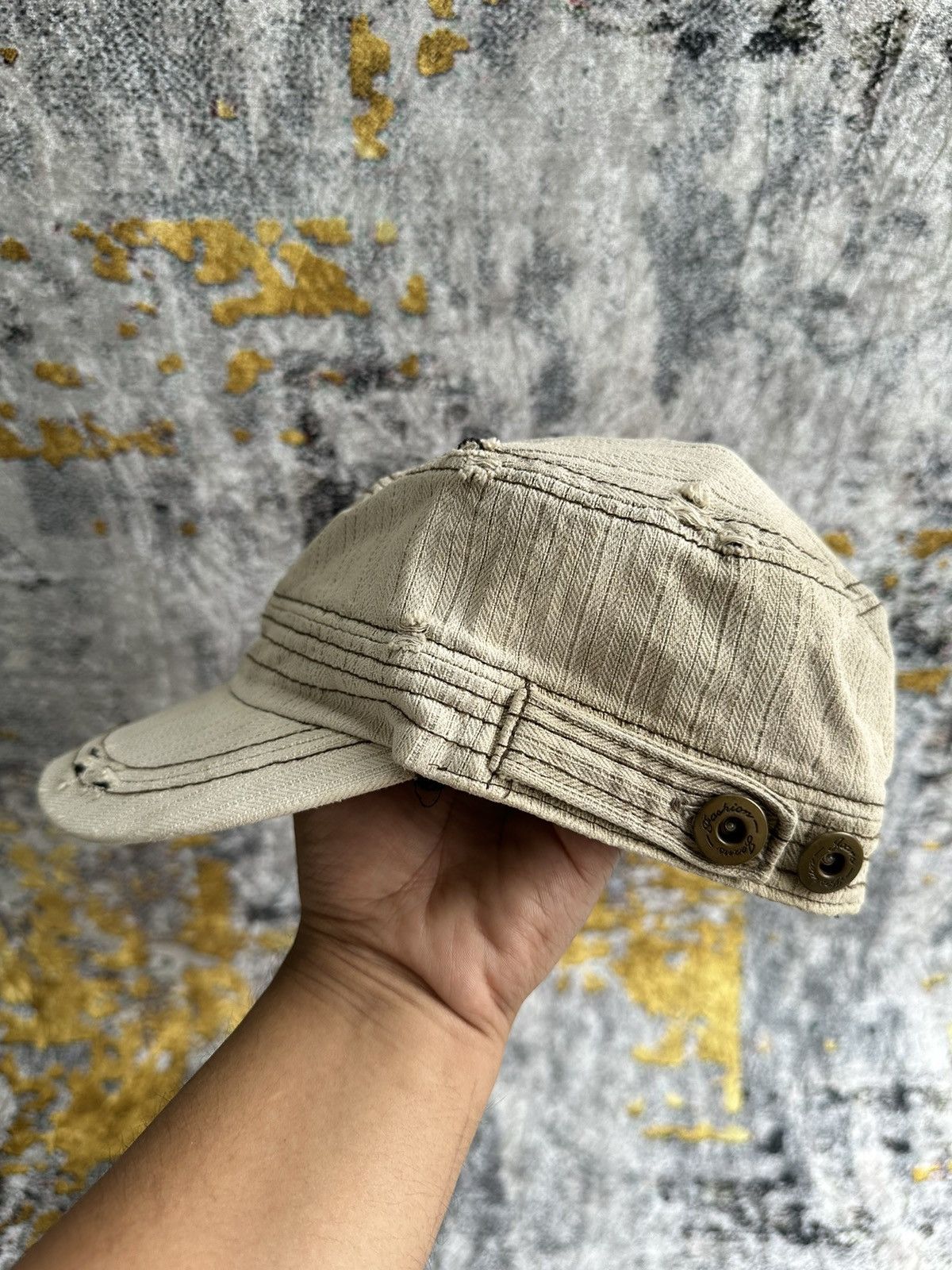 Isamu Katayama Backlash JAPANESE CRAZY FADED STUDDED SKULL DISTRESSED CAP Size ONE SIZE - 3 Thumbnail