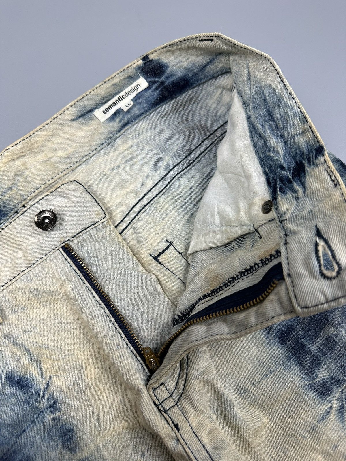 semanticdesign 🔥Rare Sick🔥Semantic Design Whiskered Bleached Flare Denim Size US 34 / EU 50 - 10 Thumbnail