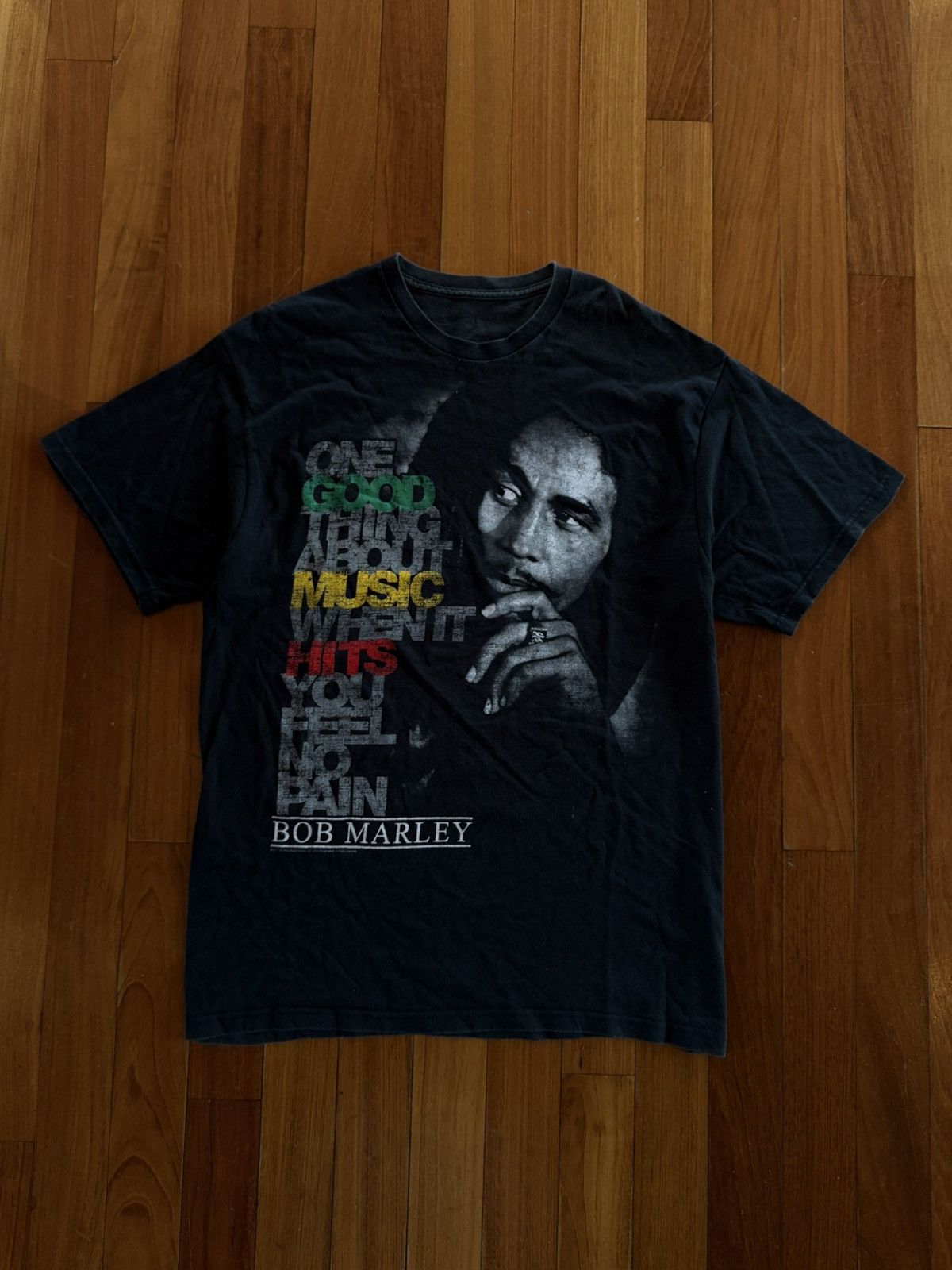 Band Tees Bob Marley Graphic T-Shirt – Black – Vintage Style Size US XL / EU 56 / 4 - 1 Thumbnail