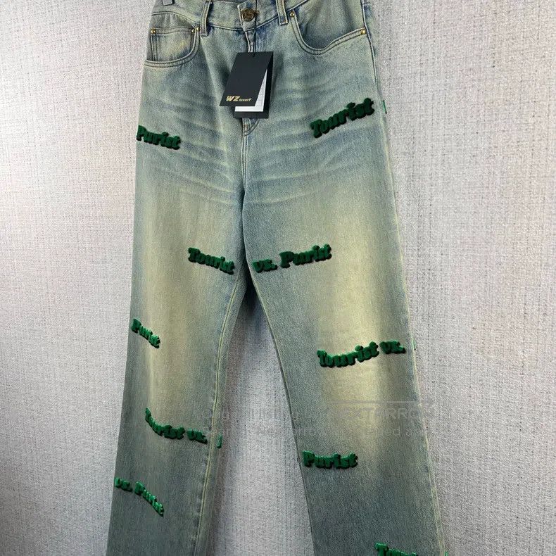 Louis Vuitton Louis Vuitton Flocked bullet-screen logo full-print denim Size US 29 - 2 Thumbnail