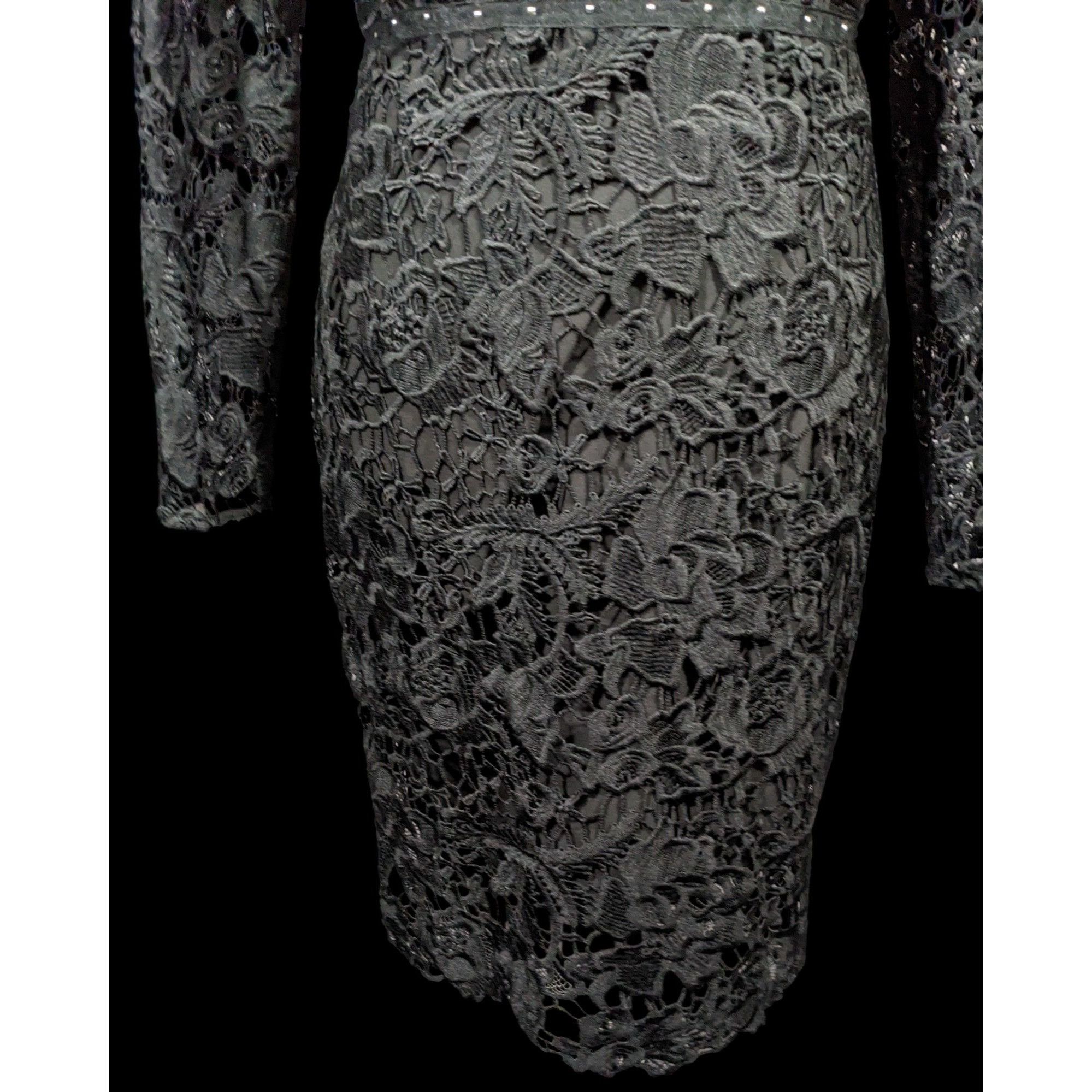 Sam Edelman Sam Edelson Gothic Black Lace Midi Dress Size 0 Size XS / US 0-2 / IT 36-38 - 12 Thumbnail