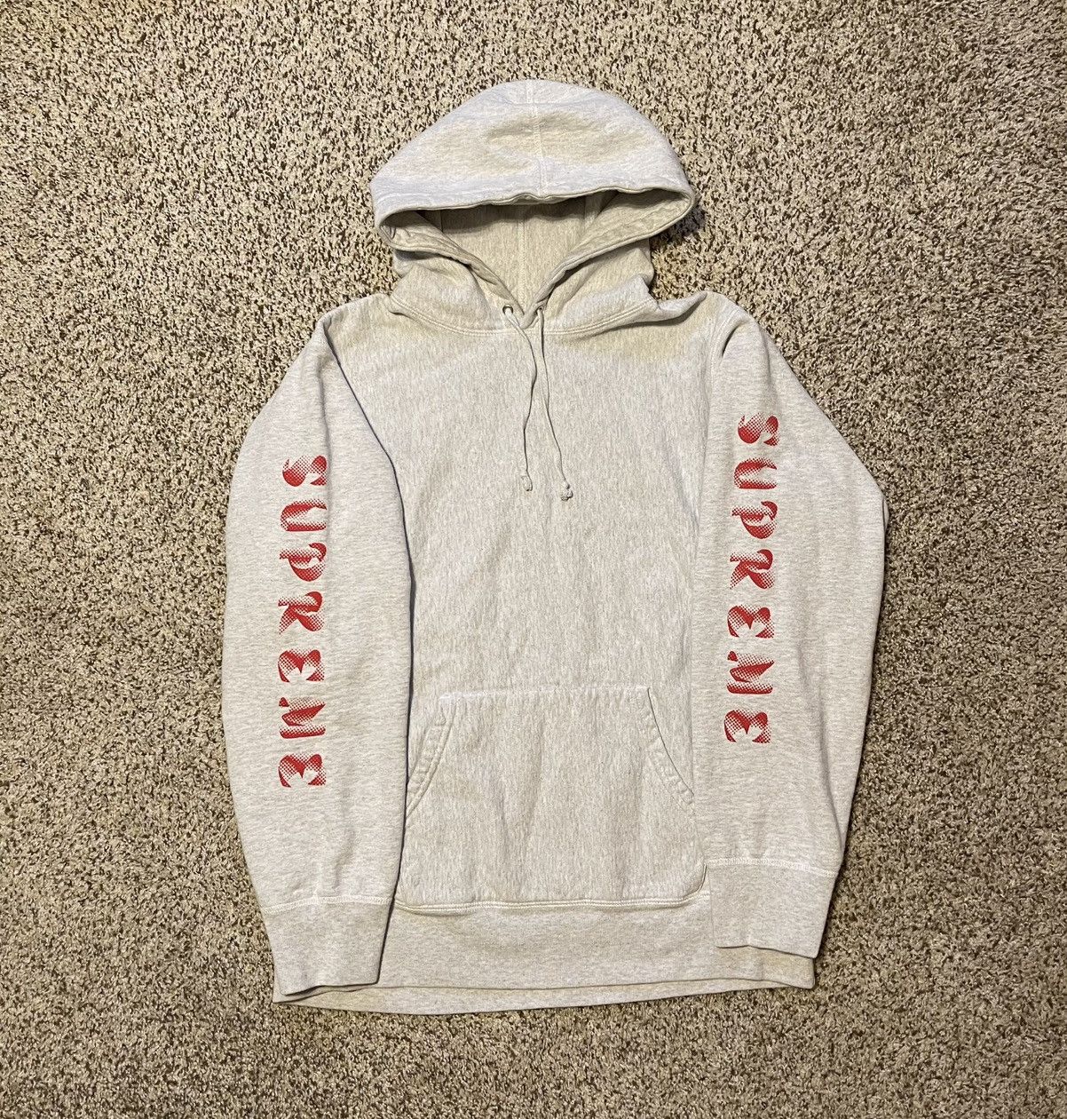 Supreme Supreme Gradient Sleeve Hoodie Ash Grey FW18 Size Large  