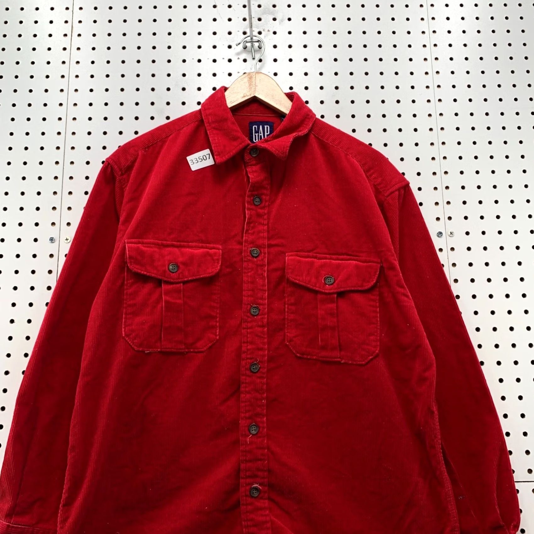 Gap VINTAGE Gap Corduroy Button-Up Shirt Mens M Red Pocket 90s Button-Up N/A Size US M / EU 48-50 / 2 - 5 Thumbnail