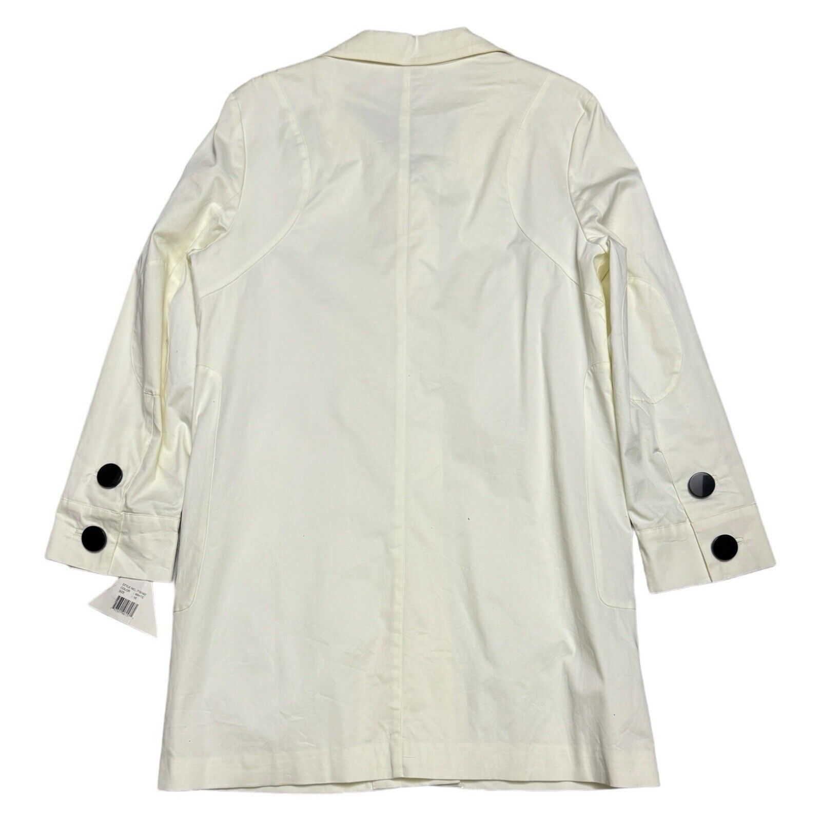Designer VINTAGE Marvin Richards Designer Ivory Business Trench Coat Size L / US 10 / IT 46 - 5 Thumbnail