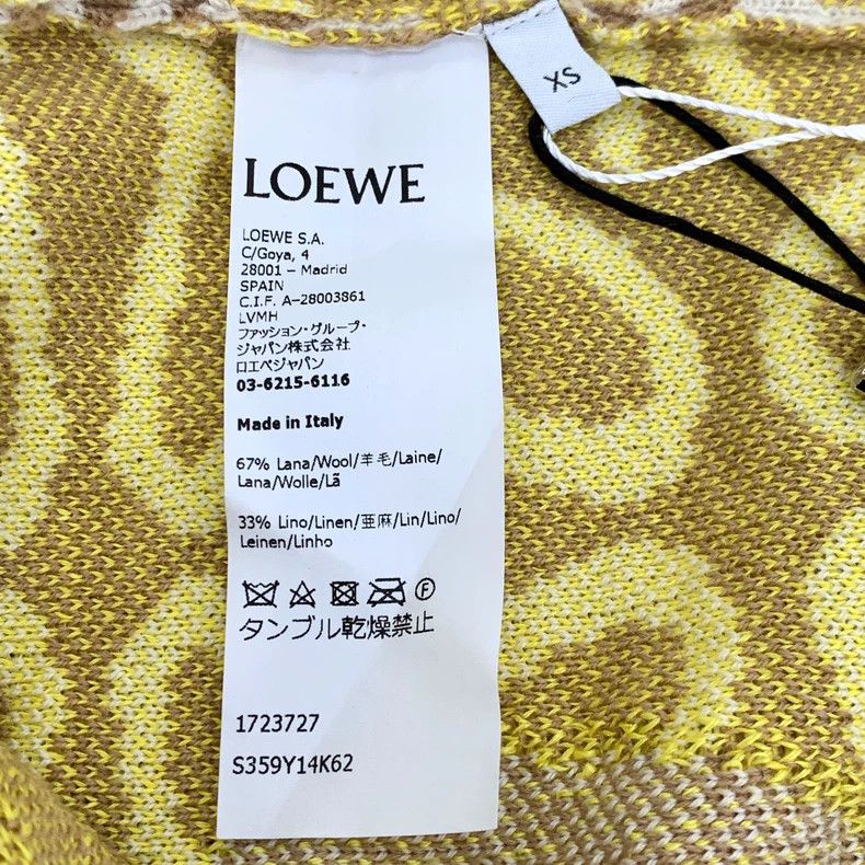Loewe Loewe Yellow logo jacquard full print wool round neck long Size XS / US 0-2 / IT 36-38 - 7 Thumbnail