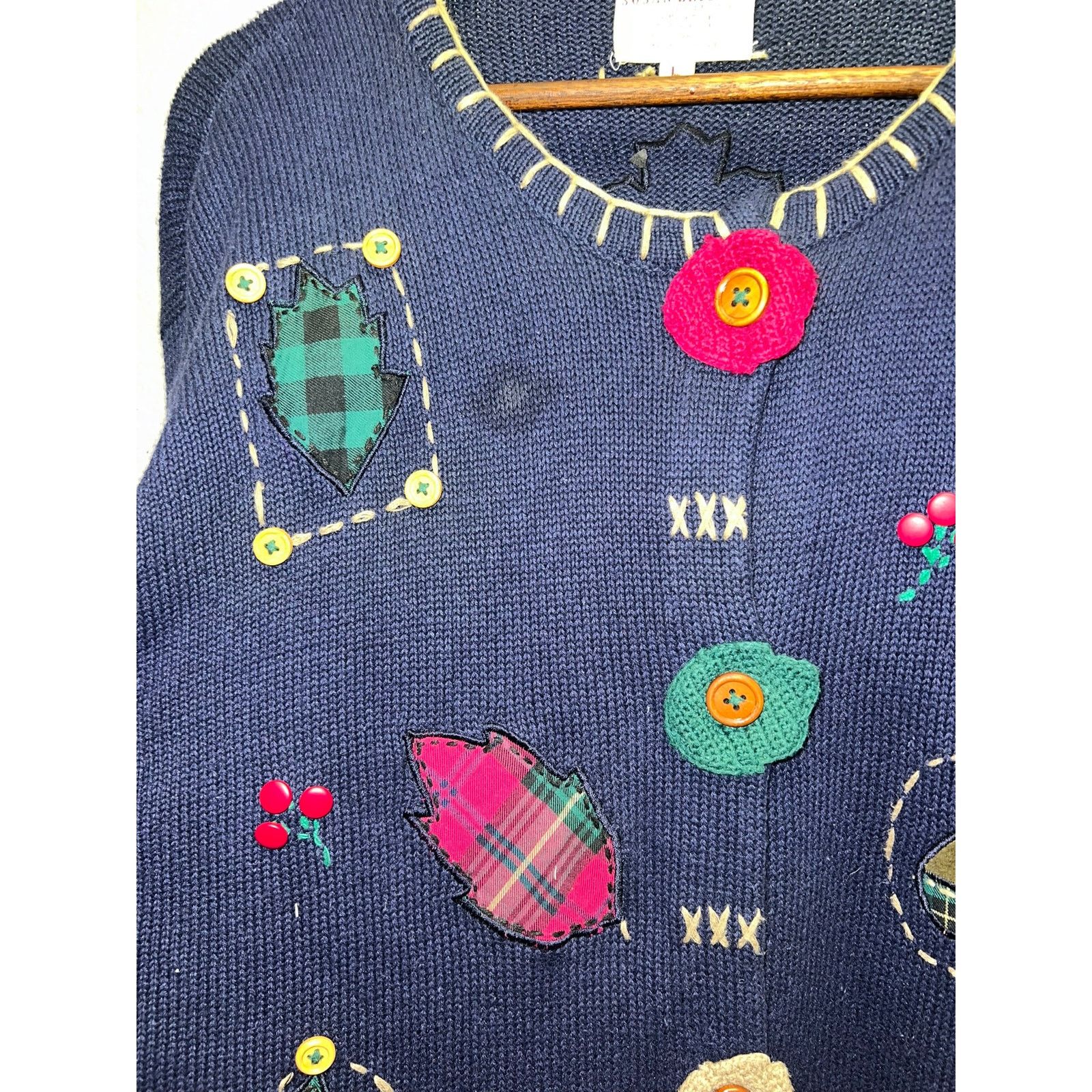 Vintage Vintage Susan Bristol Sweater Cardigan Leafs Falling 90s L Size L / US 10 / IT 46 - 2 Thumbnail