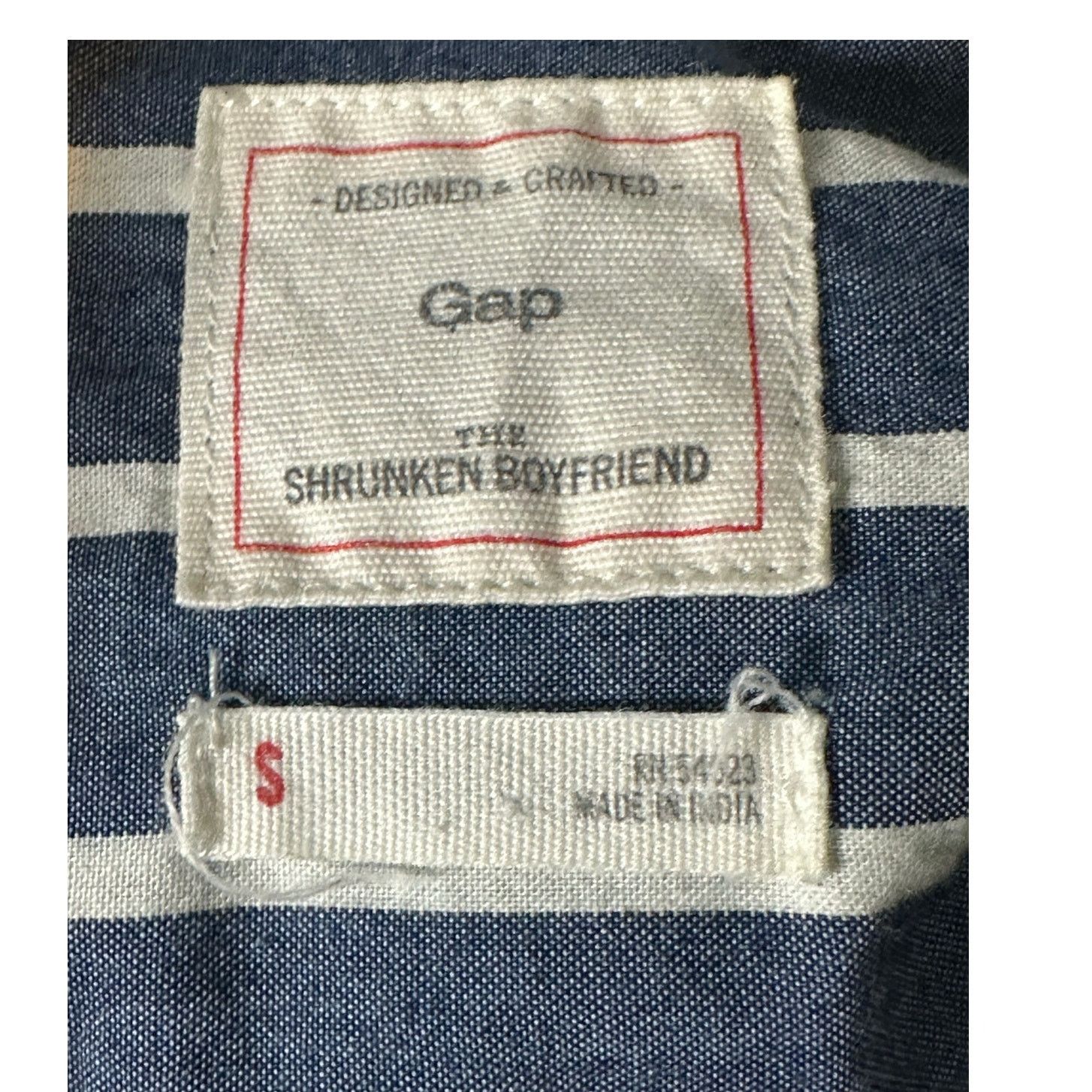Gap Gap blue white stripes long sleeves button shirt size Small Size S / US 4 / IT 40 - 3 Thumbnail