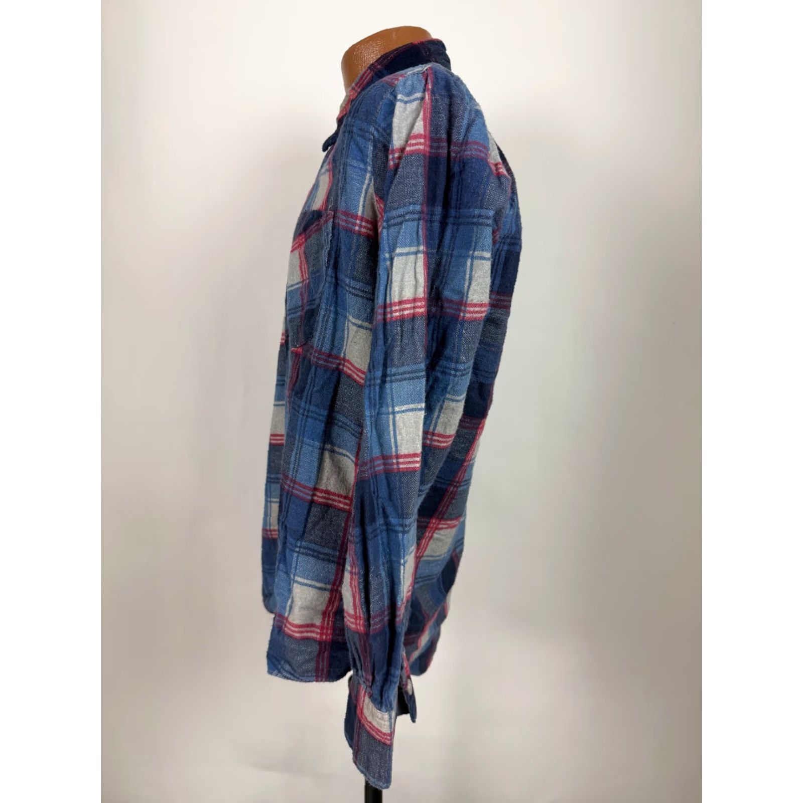 Vintage VINTAGE Bud Berma Flannel Shirt Men M Blue Plaid 70s Collar Button-Up Long Sleeve Size US M / EU 48-50 / 2 - 5 Thumbnail