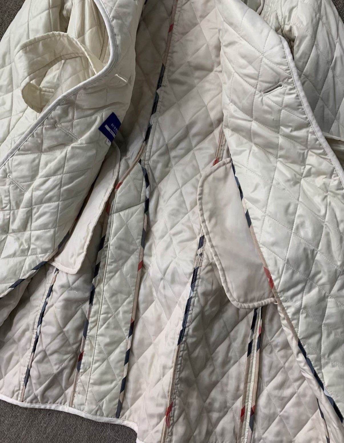Burberry BURBERRY Limited Edition Beige Argyle Cotton Jacket Size M / US 6-8 / IT 42-44 - 7 Thumbnail