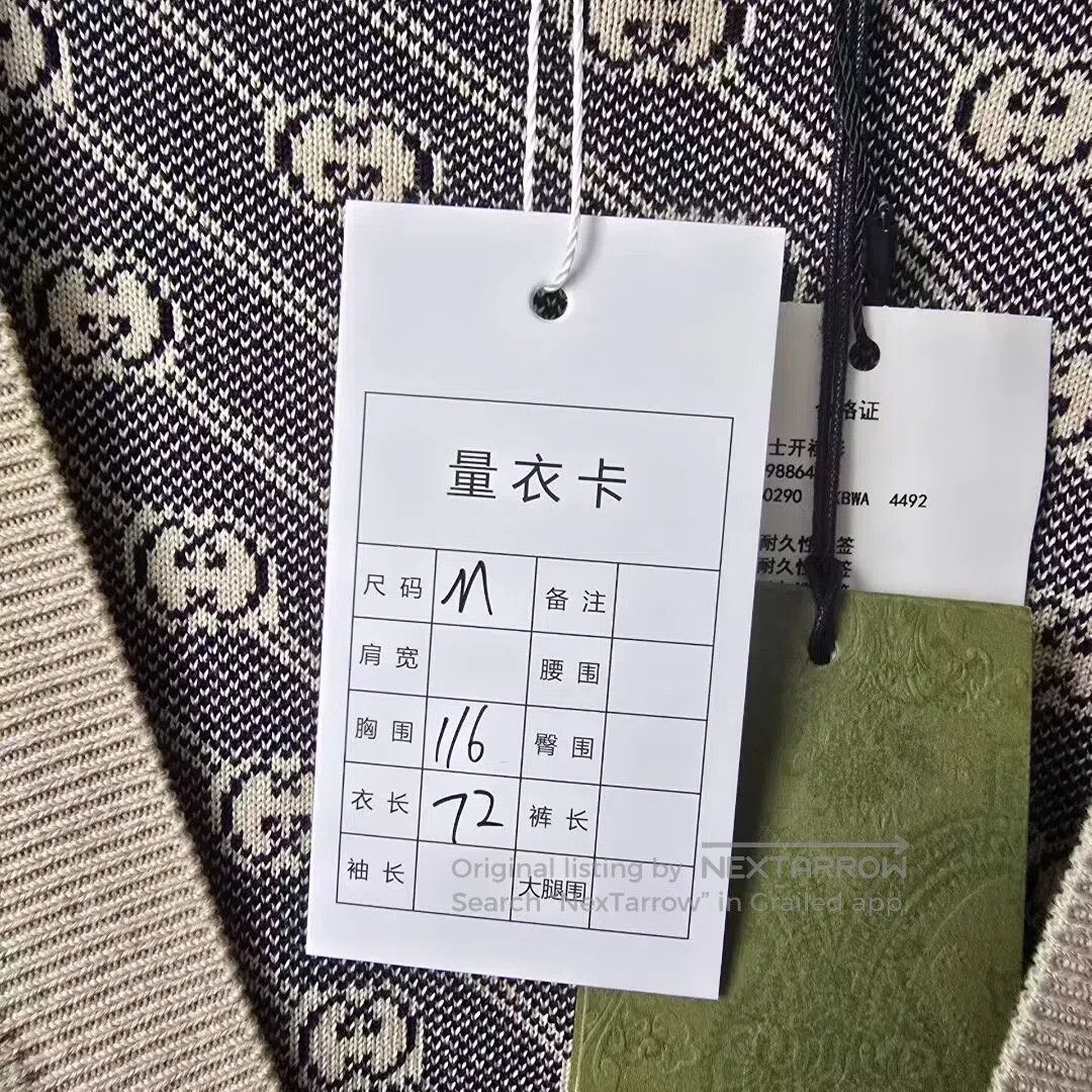 Gucci Guicci Cardigan jacket, silk-cotton blend, all-over print, Size US M / EU 48-50 / 2 - 8 Thumbnail