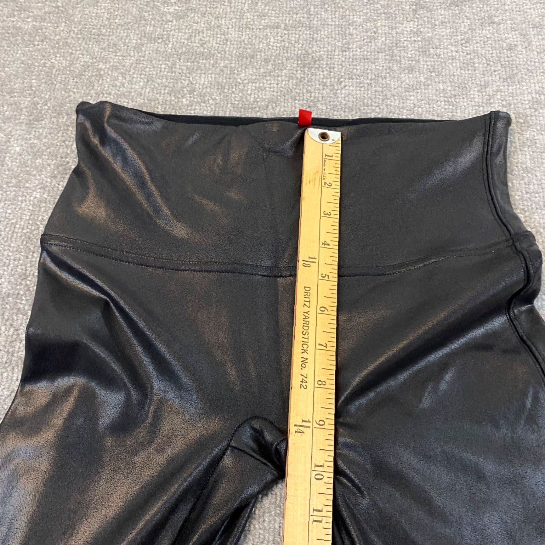 Spanx SPANX Leggings Womens Large Black Faux Leather Nylon Stretch Activewear Pants Size 36" / US 14 / IT 50 - 6 Thumbnail