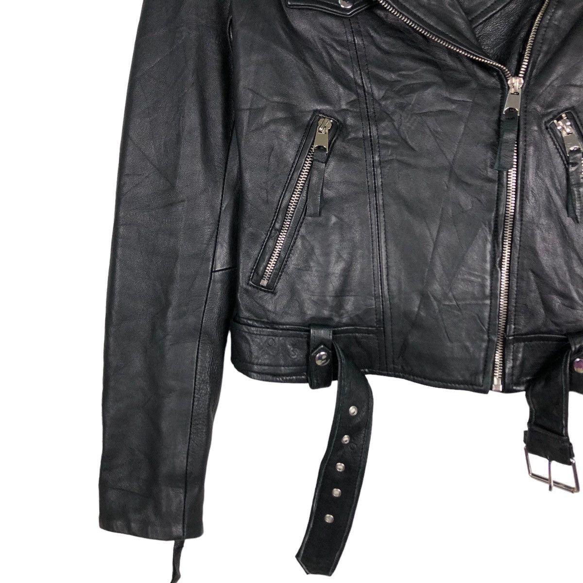 Japanese Brand 🔥Cropped Biker Leather Jacket Bondage Parachute Design Zara Size US S / EU 44-46 / 1 - 4 Thumbnail