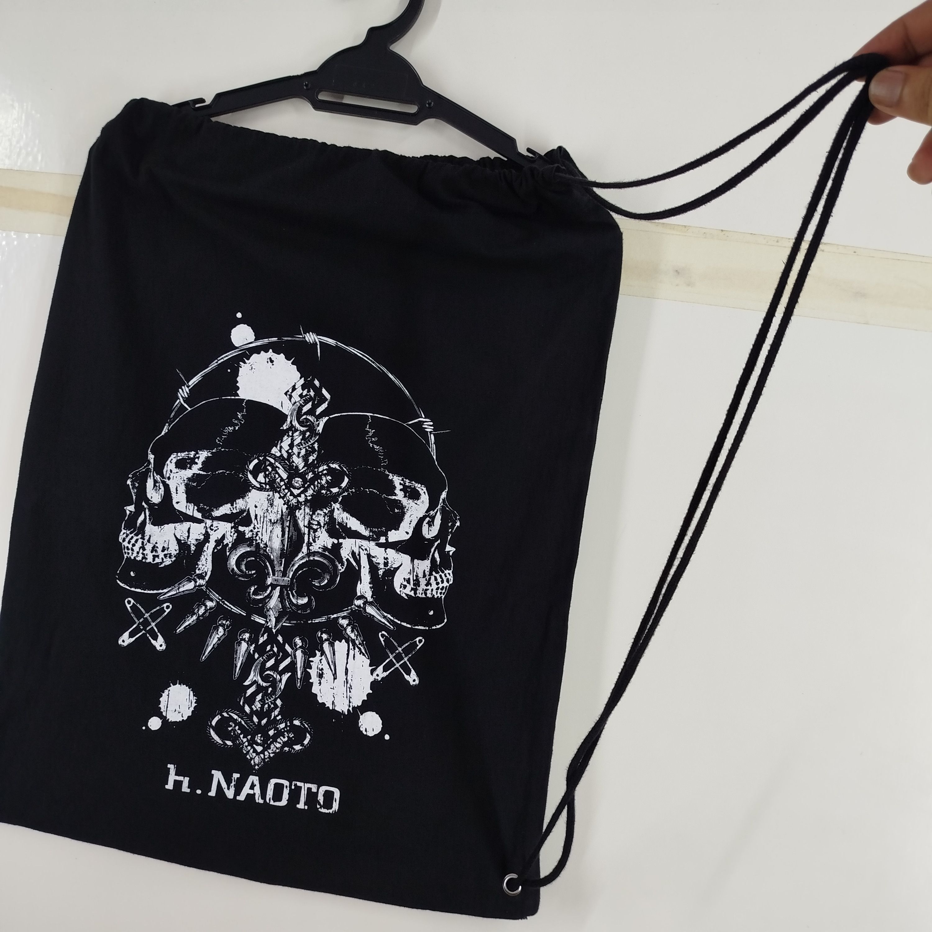 Designer × Japanese Brand × Seditionaries h.NAOTO Drawstring Bags Skull Design Punk Hardcore Size ONE SIZE - 4 Thumbnail
