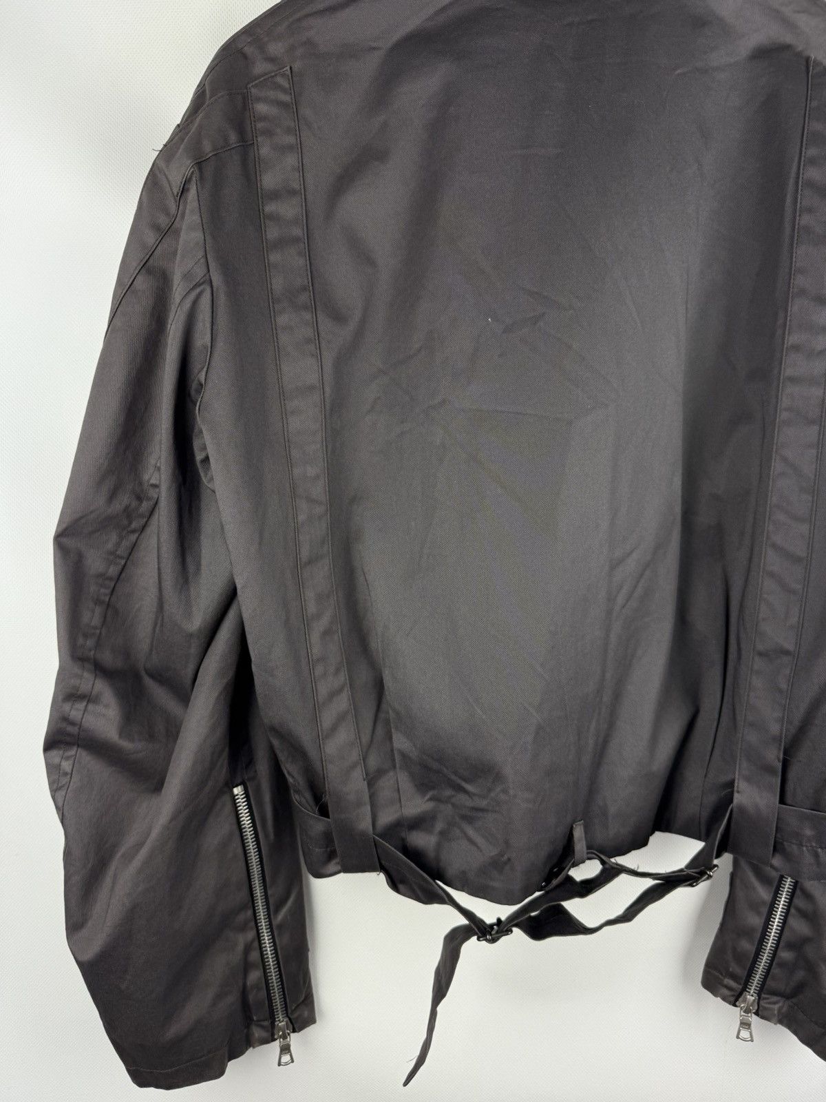 Dries Van Noten Dries Van Noten Crop Belted Assymetrical Collar Biker Jacket Size US M / EU 48-50 / 2 - 15 Thumbnail