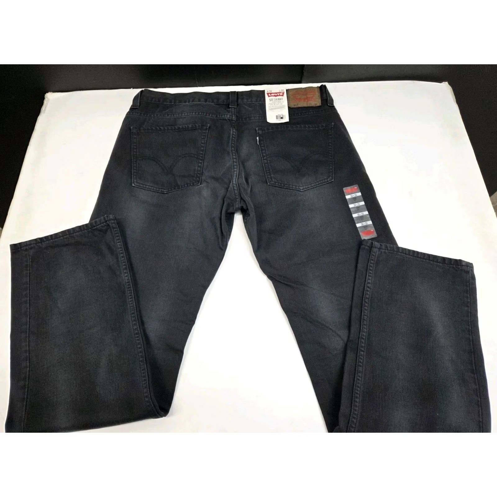 Levi's VINTAGE: NWT Levis 511 Skinny Jeans Mens 38/32 Black Denim Straight Leg 32 In Inseam Levi's 511 logo Button Zip Size US 38 / EU 54 - 2 Thumbnail