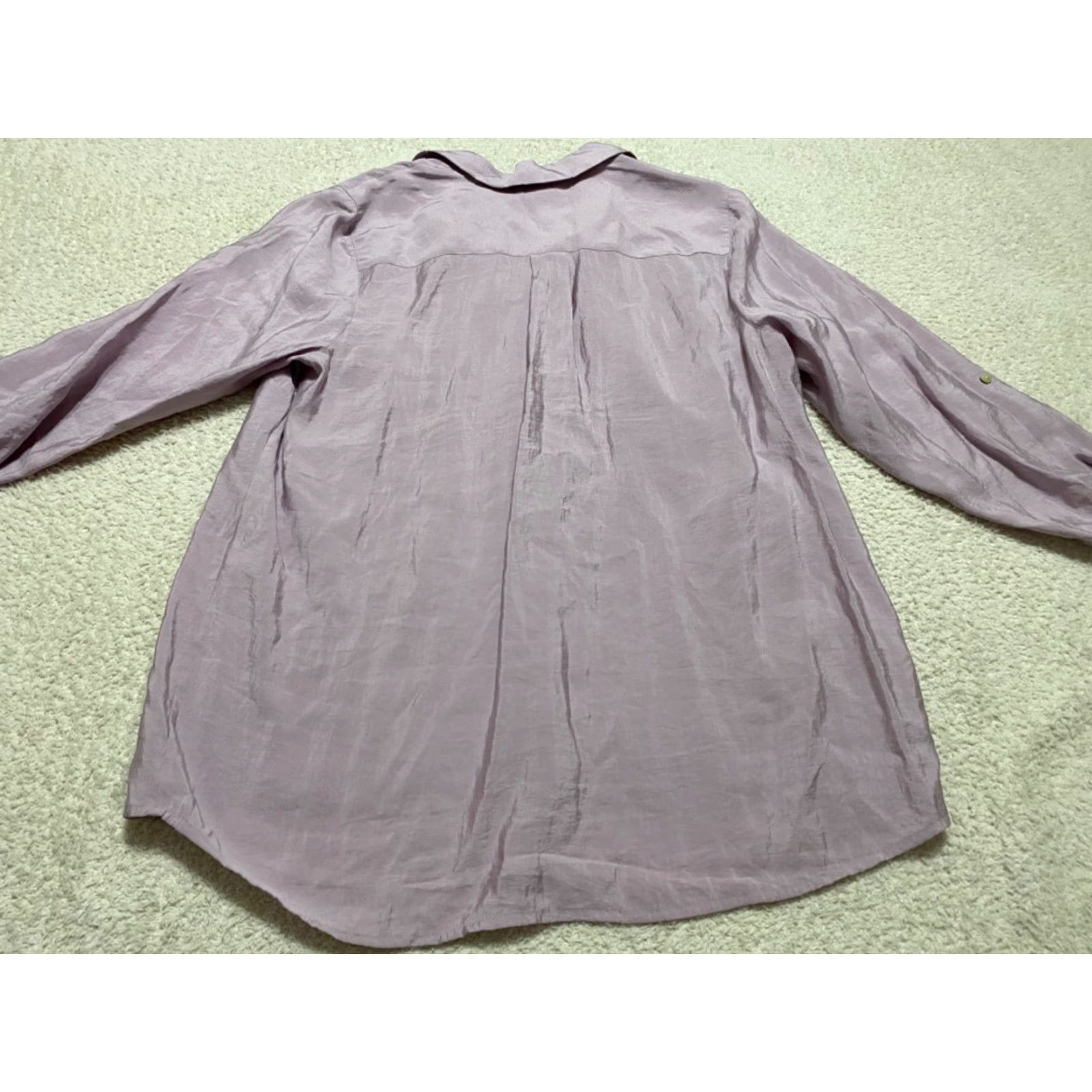 J. Jill J. Jill Womens Shirt L Purple Long Sleeve Collared Pullover Blouse Size L / US 10 / IT 46 - 7 Thumbnail