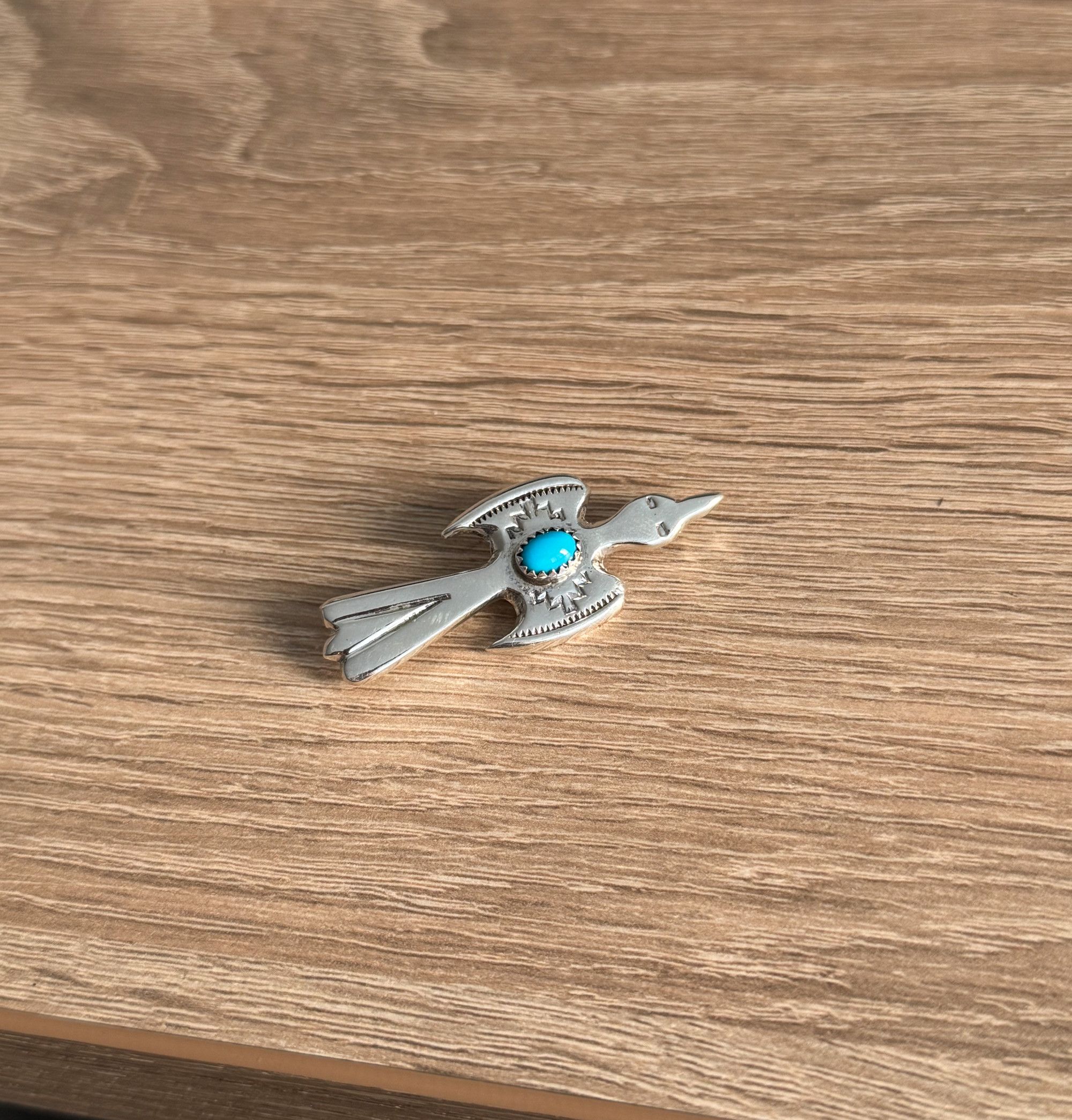 Peyote Bird Vintage Peyote Bird Pin Brooch Turquoise Sterling Silver Size ONE SIZE - 2 Thumbnail