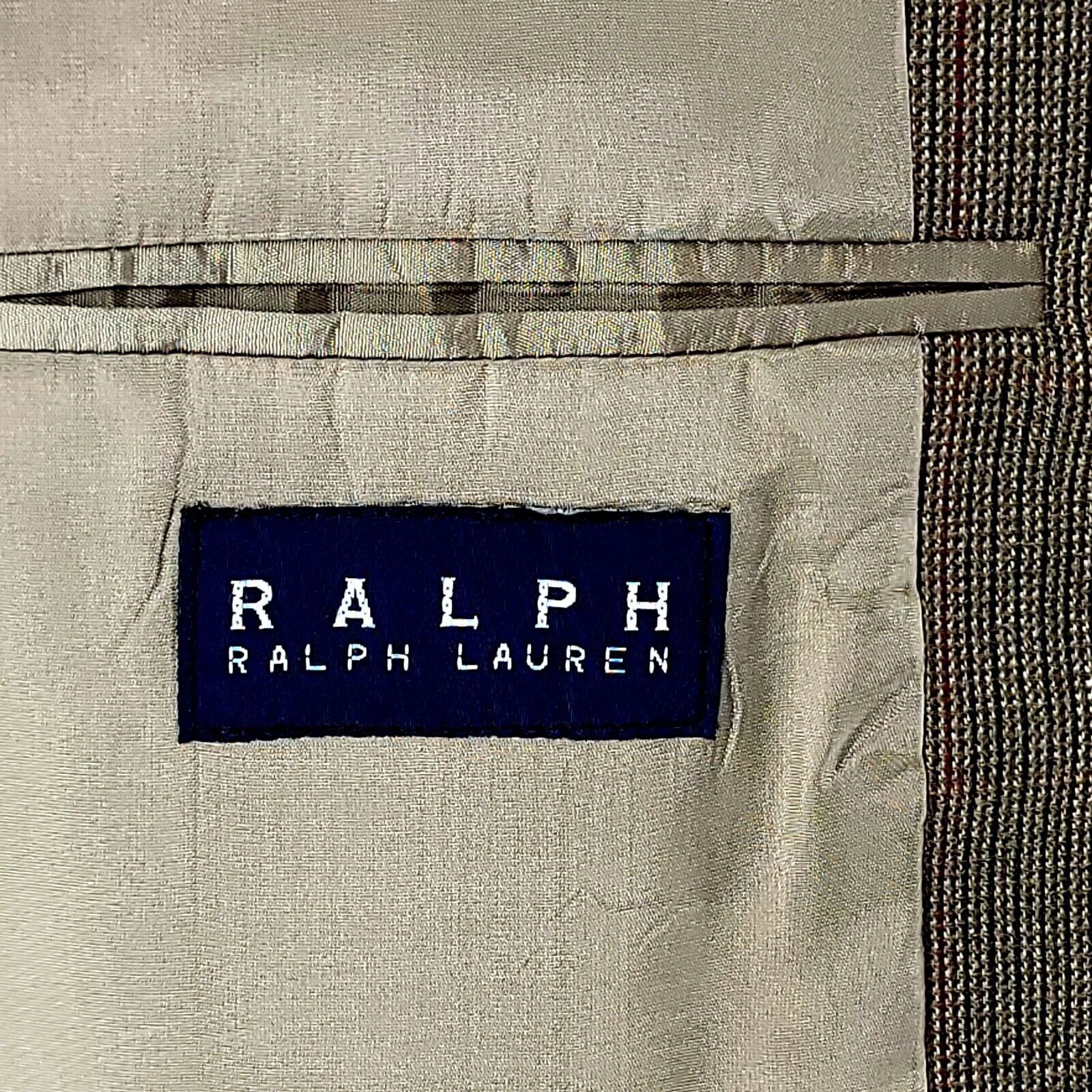 Ralph Lauren Ralph Lauren Wool Silk Tan Green Check W/ Orange Red Windowp Size 42R - 8 Thumbnail