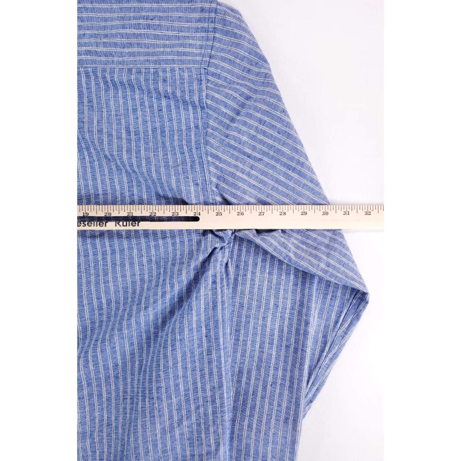 Lee Lee Valley Button Up Shirt Banded Collar Blue Striped Made Ireland Mens XXL Shirt Long Sleeve Men 2XL Size US XXL / EU 58 / 5 - 5 Thumbnail