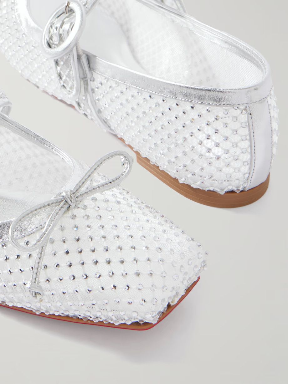 Christian Louboutin o1bcso1str0825 Mamastrapitina crystal Flats in White Size US 9 / IT 39 - 3 Thumbnail