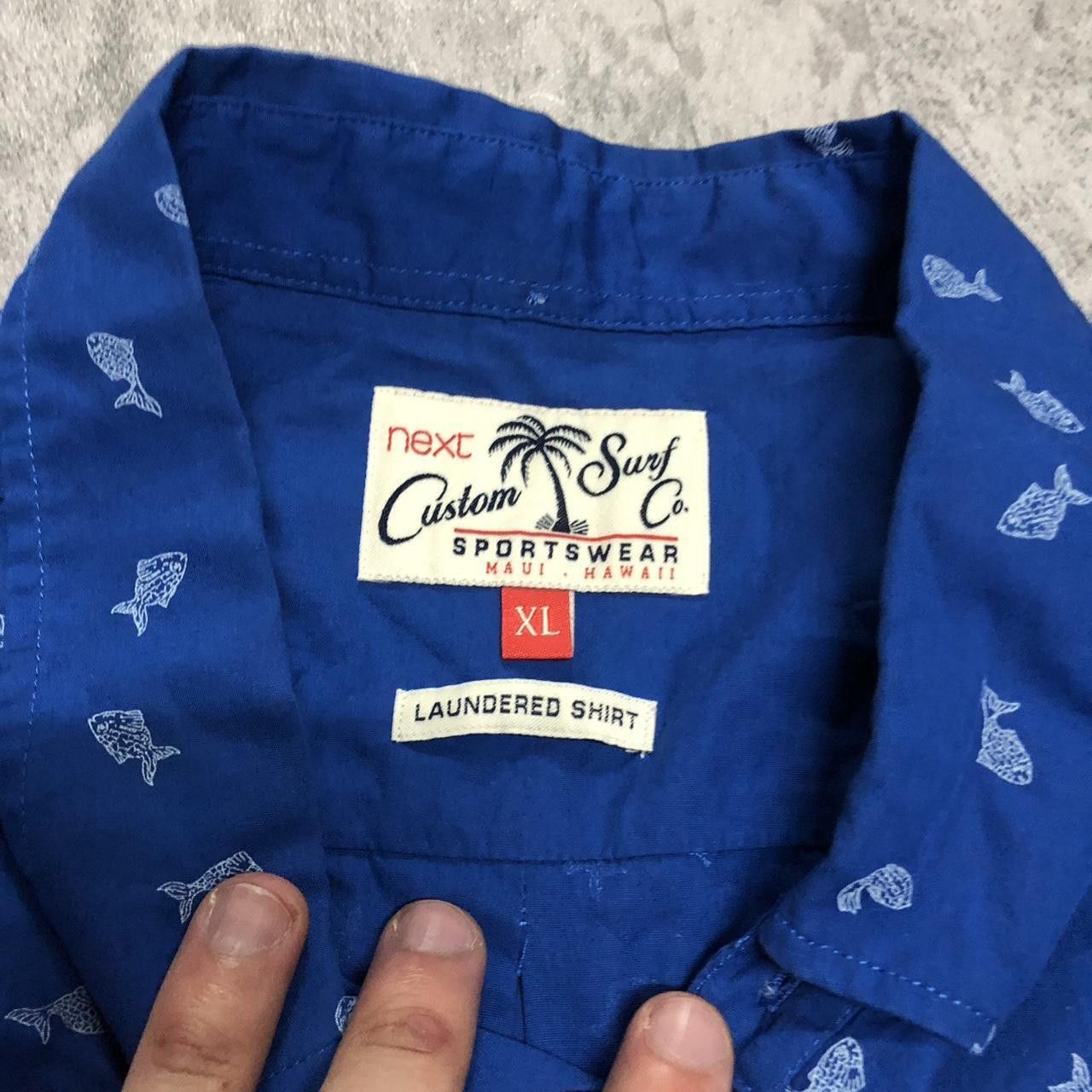 NEXT Blue and white Next short sleeve button-up shirt Size US XL / EU 56 / 4 - 3 Thumbnail