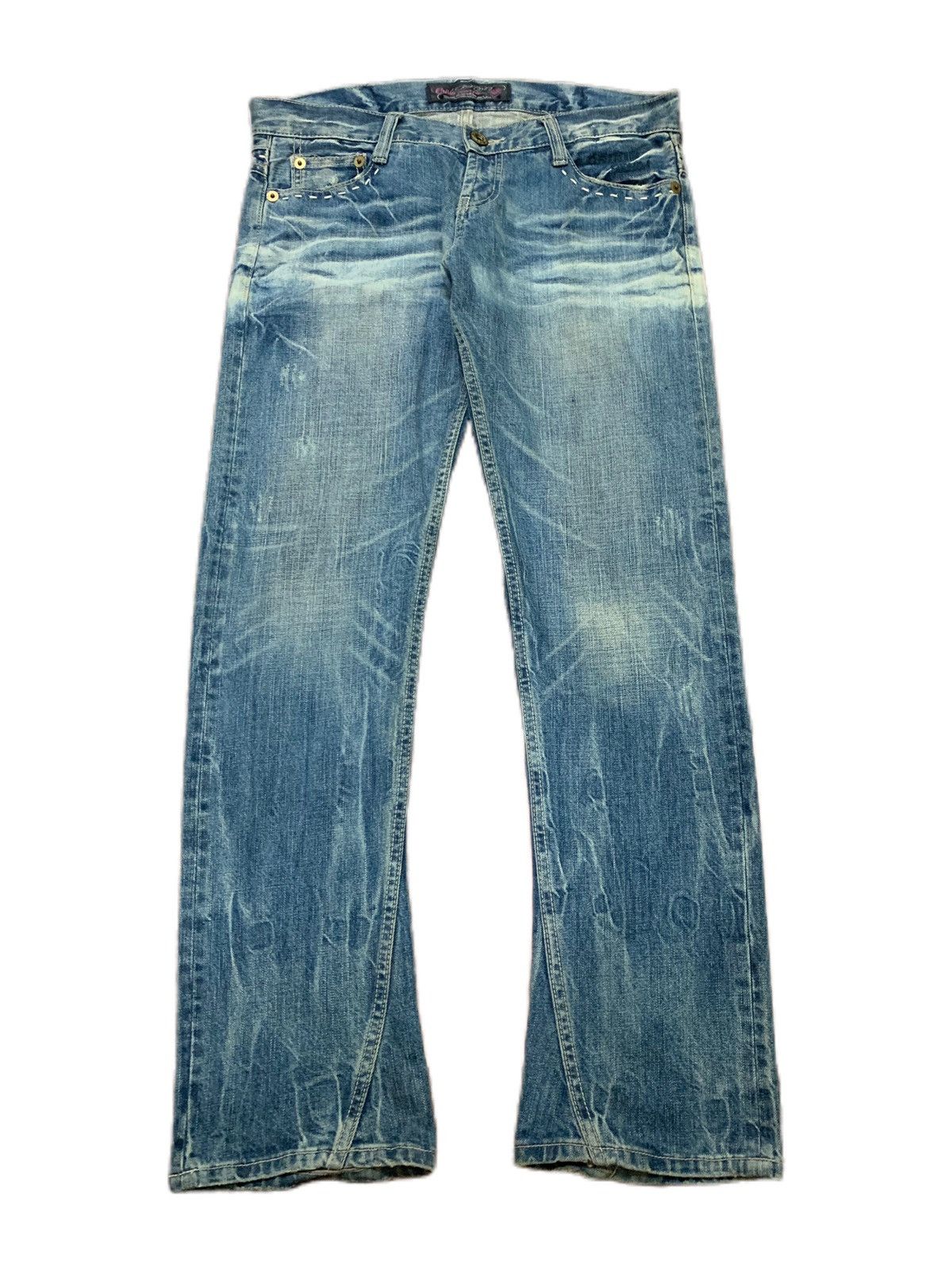 If Six Was Nine × Japanese Brand × Le Grande Bleu (L.G.B.) Flare ORIRIN stone wash faded season grunge style Size 33" - 1 Thumbnail