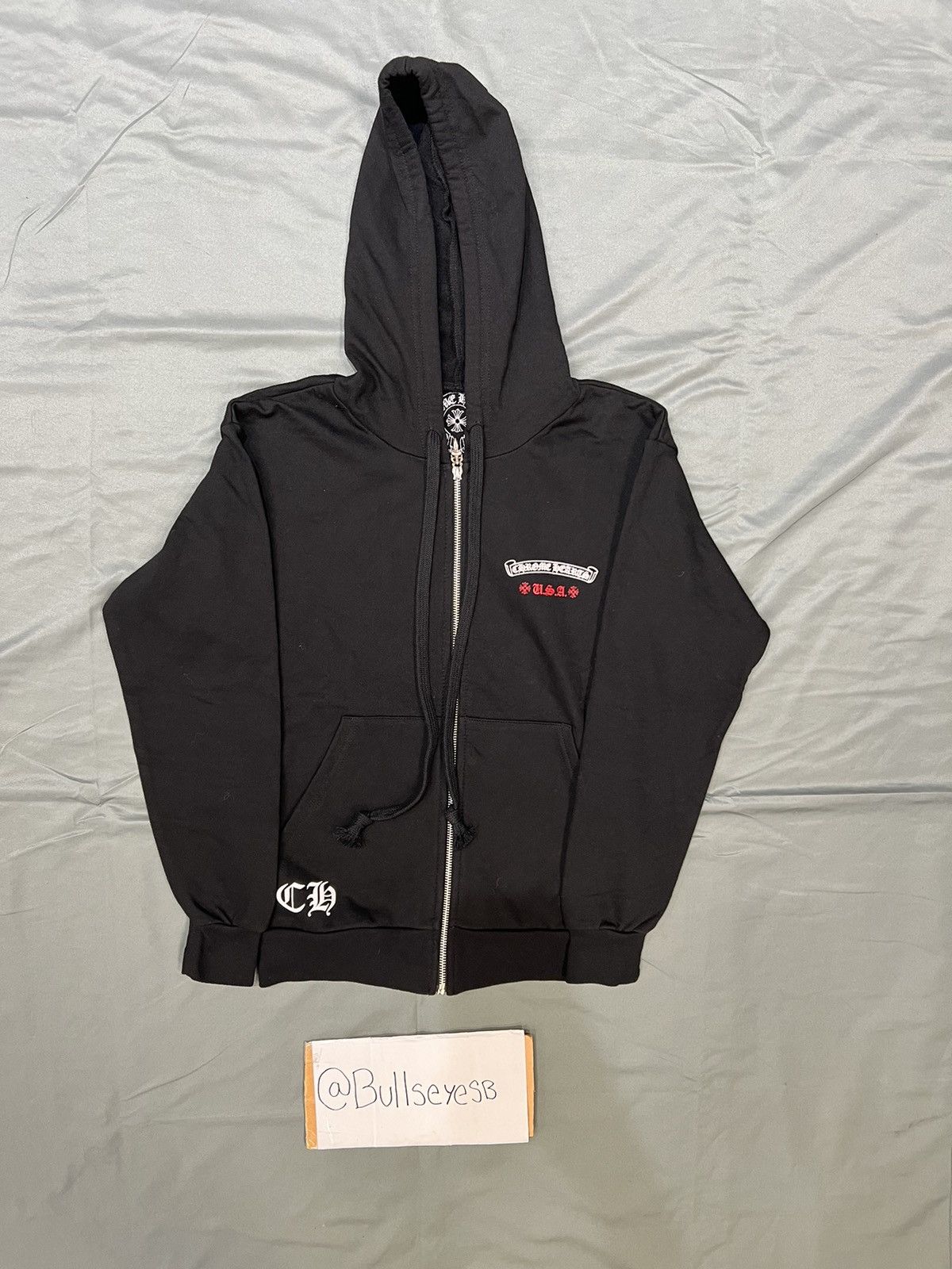 Chrome Hearts USA Flag Black Zip-Up Hoodie