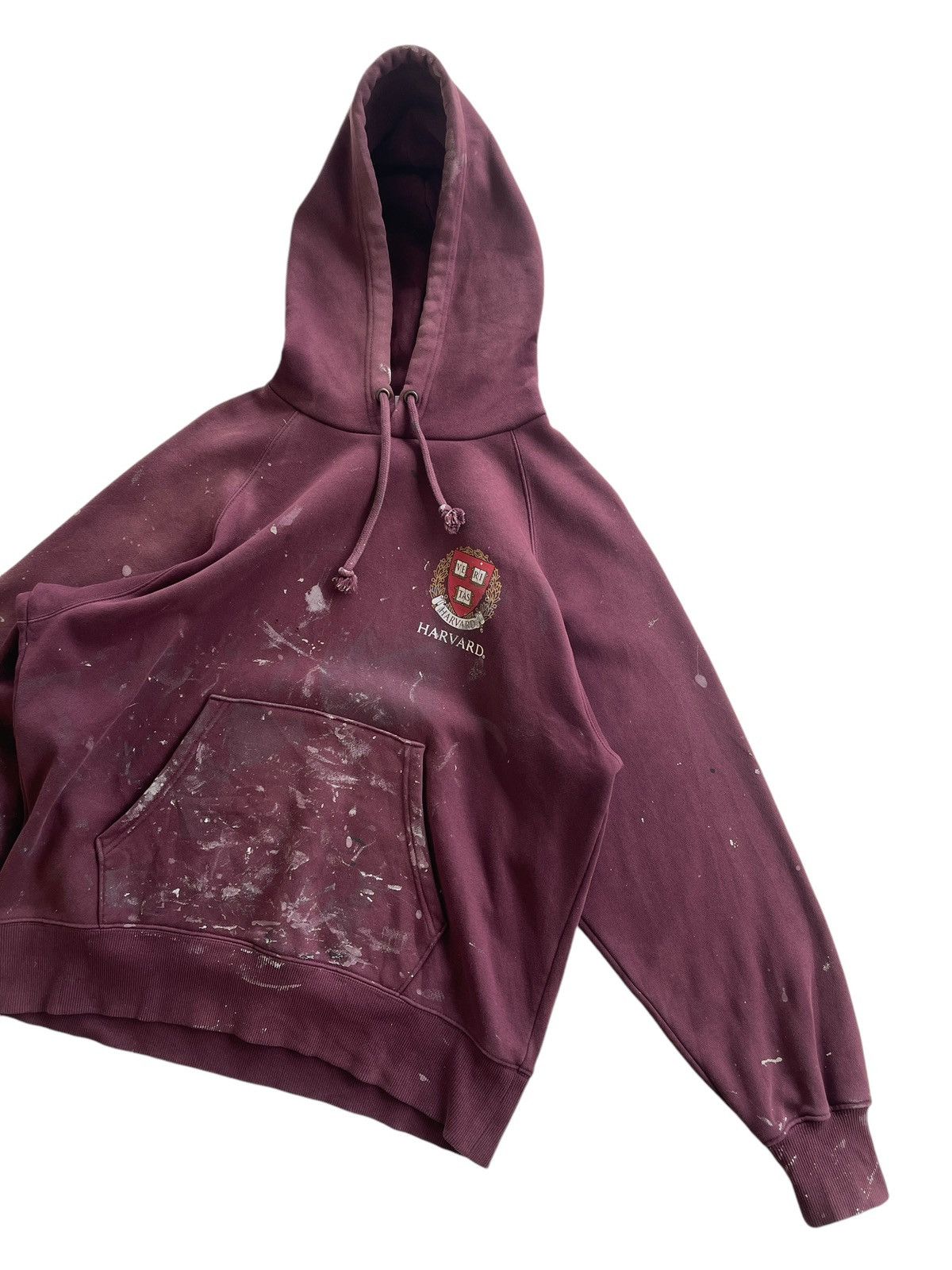 Vintage Vintage Harvard University Paint Splatter Faded Hooded Size US L / EU 52-54 / 3 - 9 Thumbnail