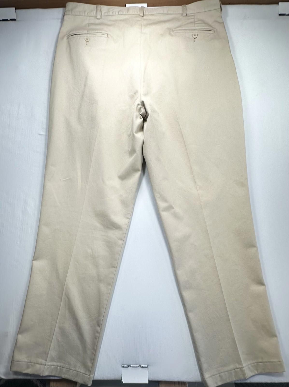 Lands' End Lands End 100% Cotton Pleated Long Chinos Brown Mens 42/34 Size US 42 / EU 58 - 2 Thumbnail