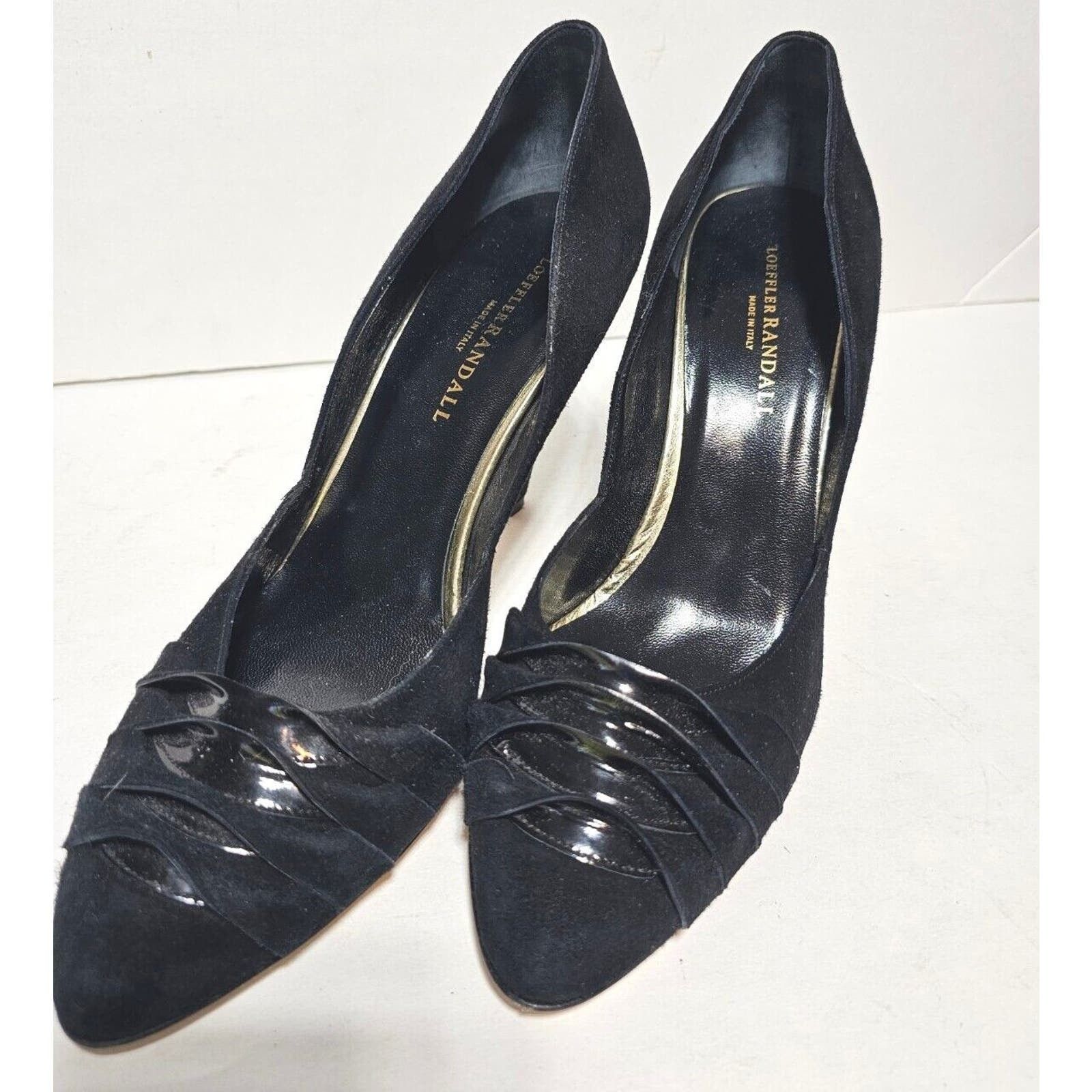 Loeffler Randall LOEFFLER RANDALL Blk Suede & Paton Leather Heels size 10 Size US 10 / IT 40 - 3 Thumbnail