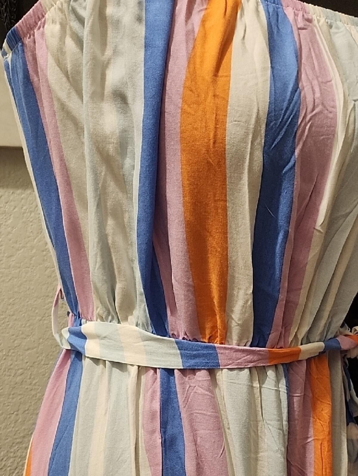 Other Striped Multicolor Spaghetti Strap Maxi Dress Size M / US 6-8 / IT 42-44 - 4 Thumbnail