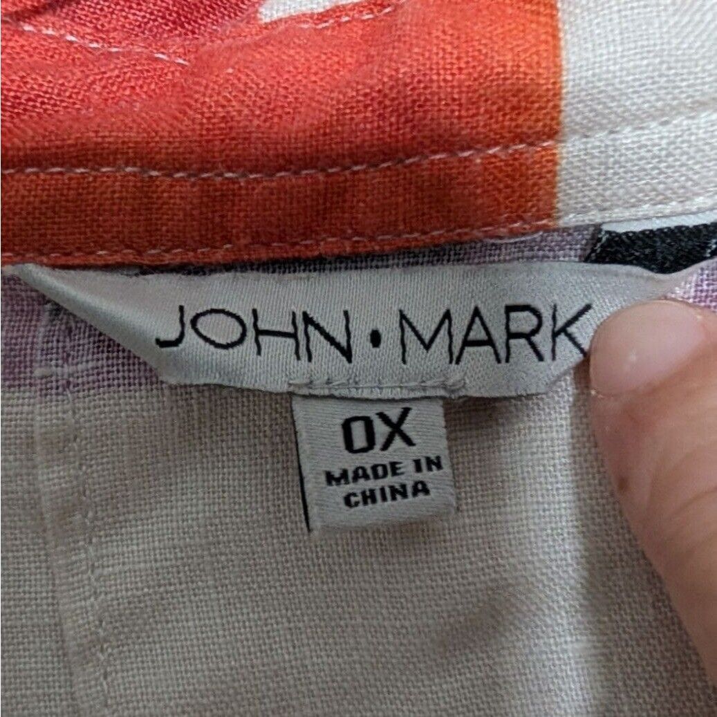 Designer John Mark 100% Linen Stripe Shirt Womens Size 0X White Color Size L / US 10 / IT 46 - 7 Thumbnail