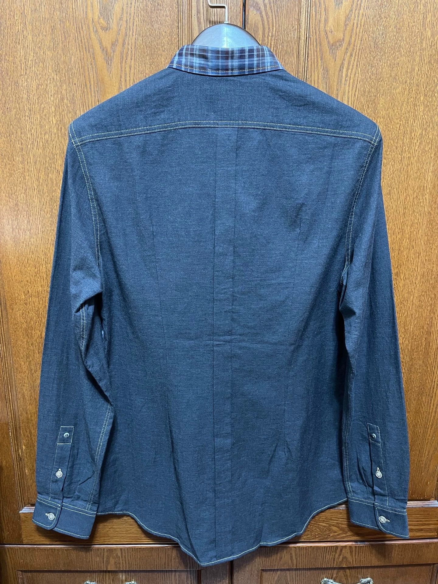 Dolce & Gabbana DG Color Block Paneled Cotton Slim Shirt 41 Size US L / EU 52-54 / 3 - 2 Thumbnail