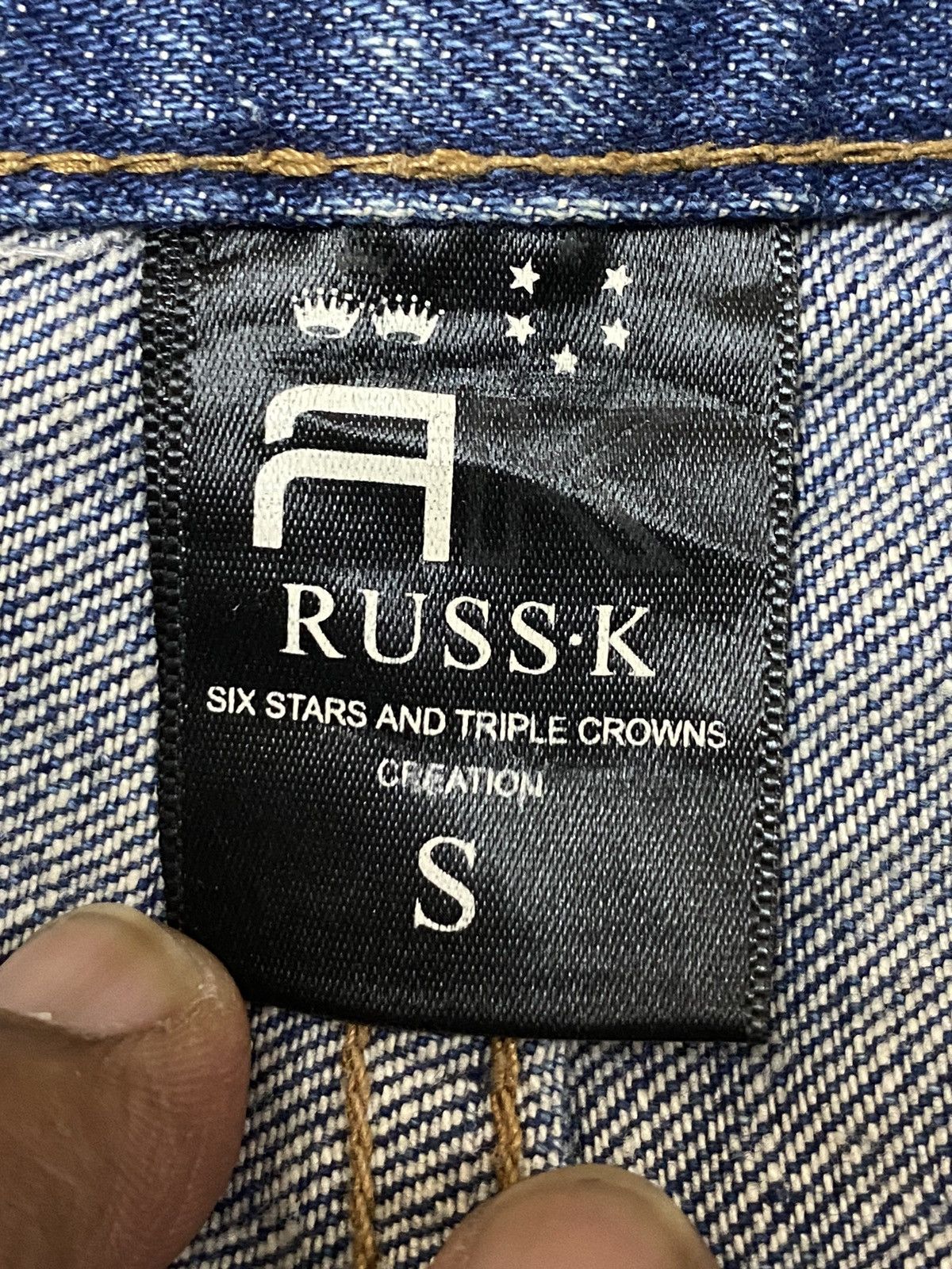 Japanese Brand Vintage Japanese Ruskk Whisker Patched Blue Wash Loose Jeans Size US 30 / EU 46 - 16 Thumbnail
