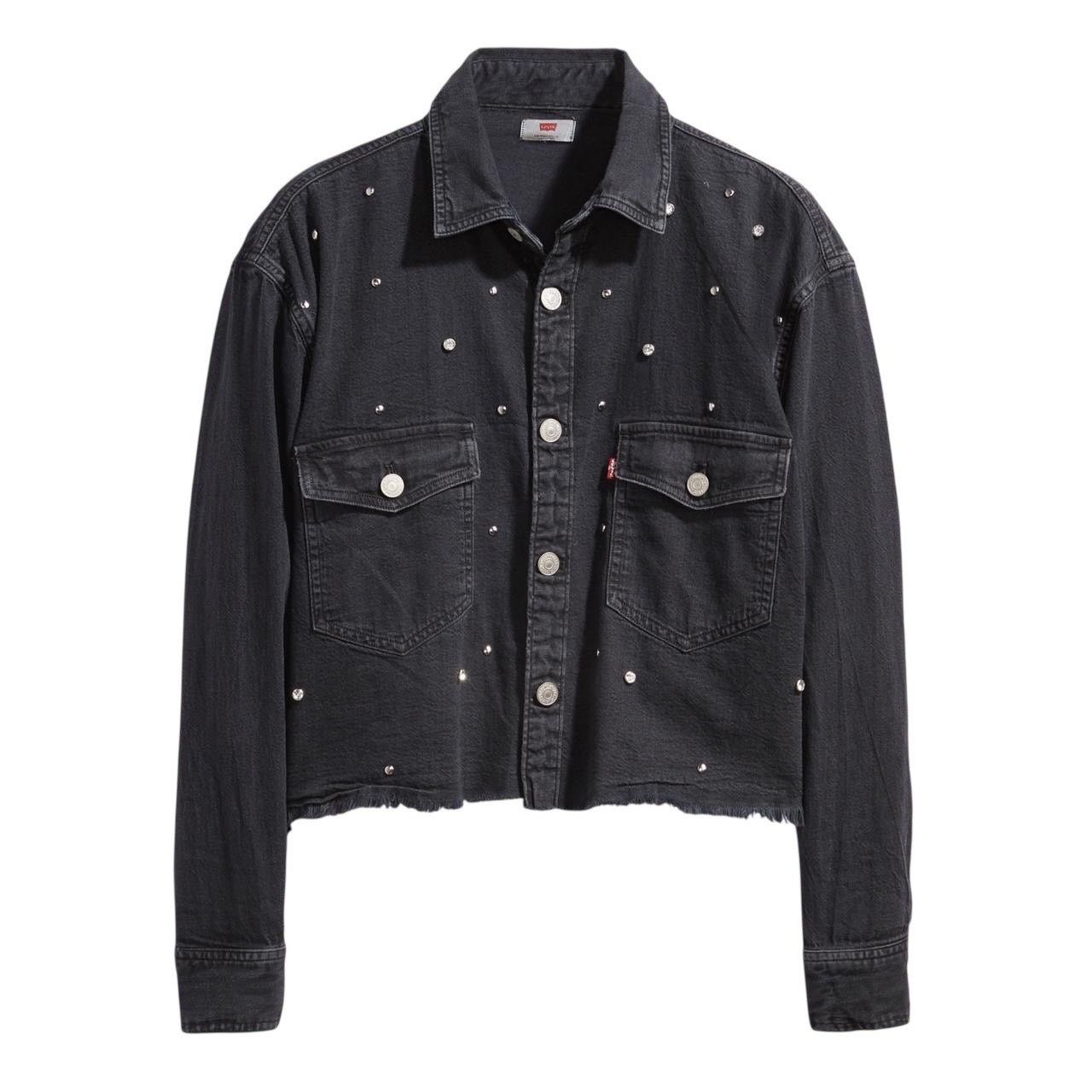 Levi’s Addison Studded Denim Jacket Women’s S Washed Black