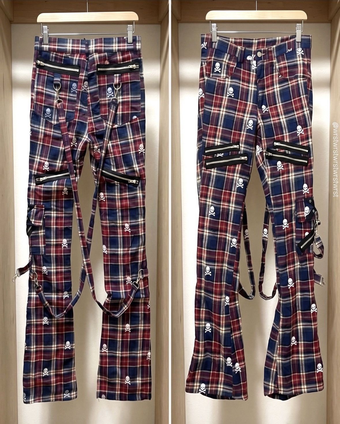 Other Wrstwrstwrst Skull Plaid Bondage Denim Size US 32 / EU 48 - 4 Thumbnail