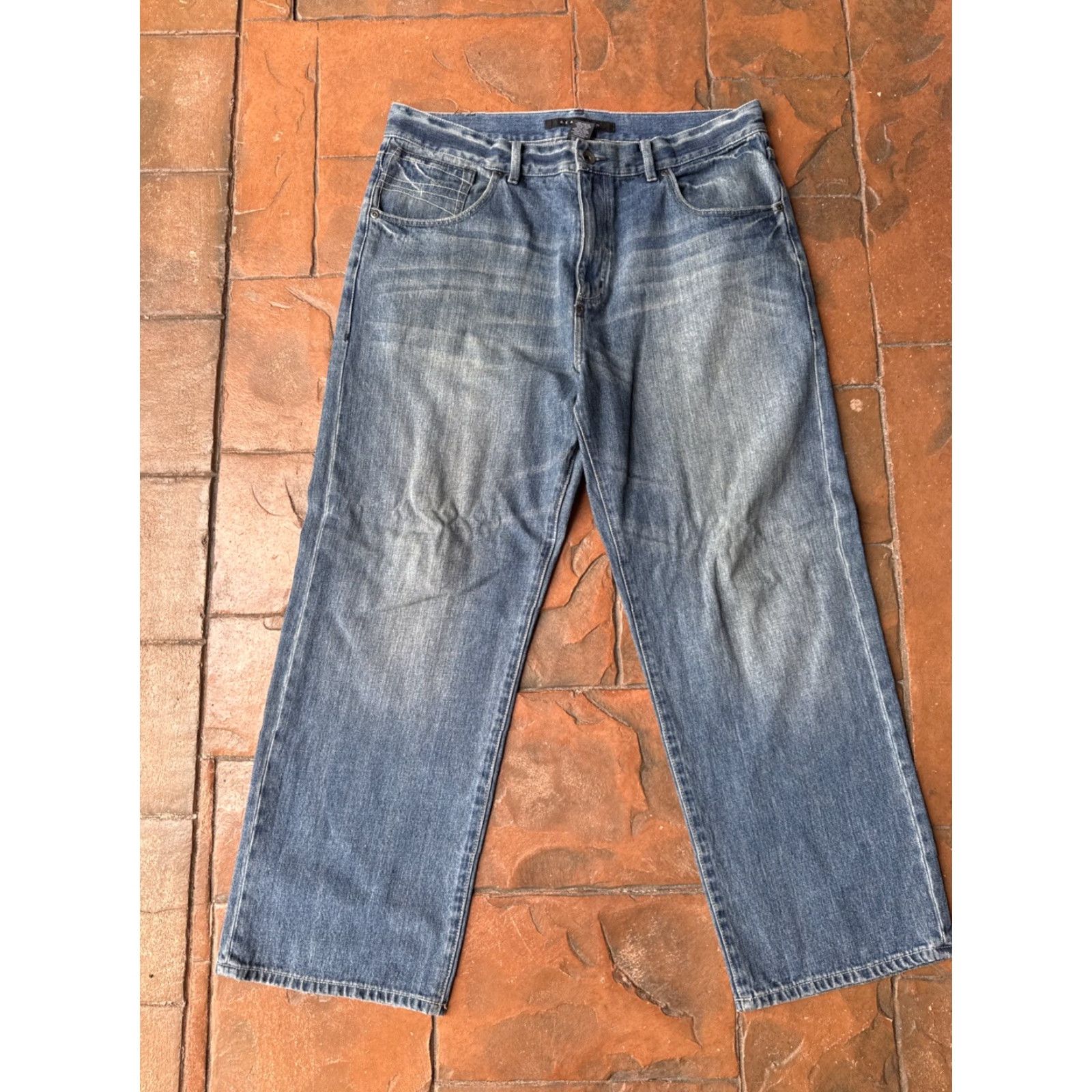 Sean John VINTAGE Sean John Baggy Jeans Mens 36x30 Wide Leg Skater Streetwear Grunge Jeans 90s Hip Hop Mens Regular Blue Denim Cotton Zip 5-Pocket Baggy Jeans Size US 36 / EU 52 - 2 Thumbnail