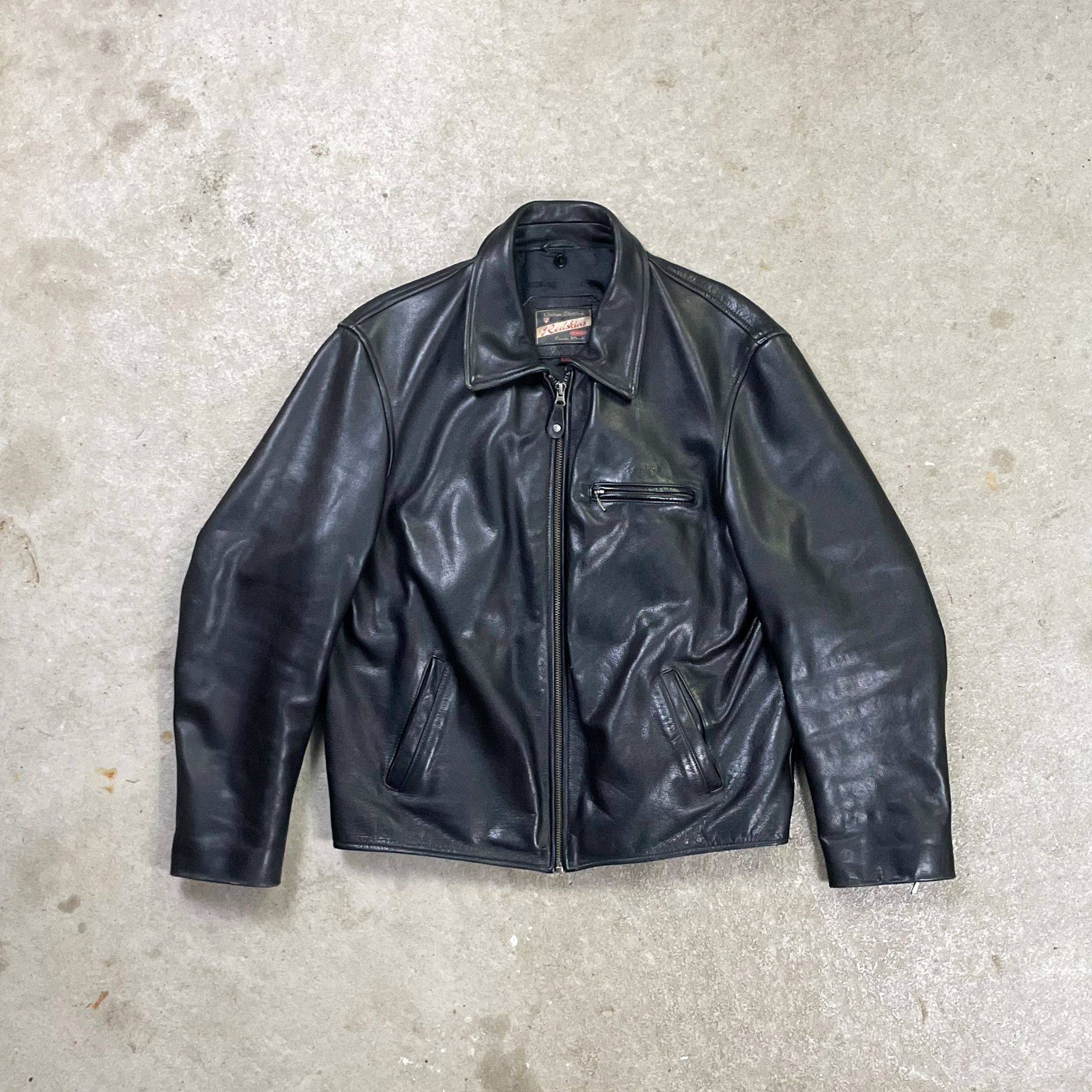 Vintage Vintage Redskins Genuine Black Leather Jacket Size US XXL / EU 58 / 5 - 1 Thumbnail