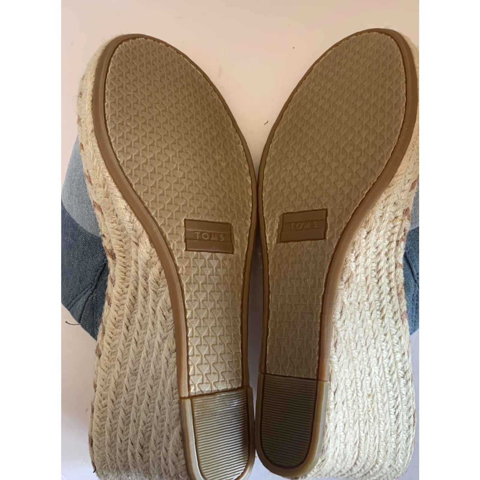 Toms TOMS Sandals Womens 9.5 Blue Wedge Heels Casual Slip-on Cloth Canvas Open Toe Breathable Comfort Vintage: No Women's Shoes Size US 10 / IT 40 - 7 Thumbnail