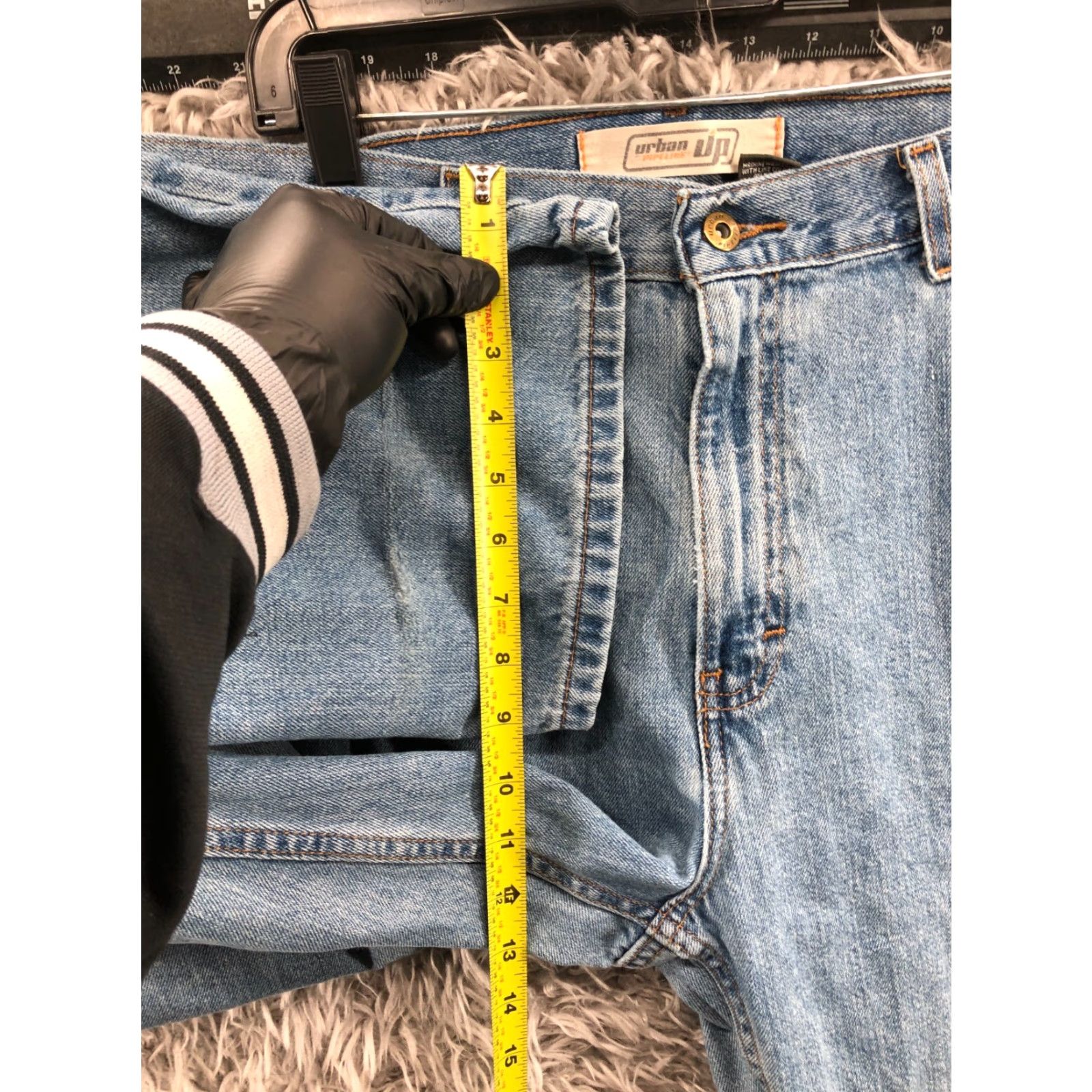 Vintage Urban Pipeline Jeans Straight Mid Rise Denim Blue 40x30 Mens Regular 5-Pocket Built-In Belt Loops Logo Cotton Blend Size US 40 / EU 56 - 4 Thumbnail