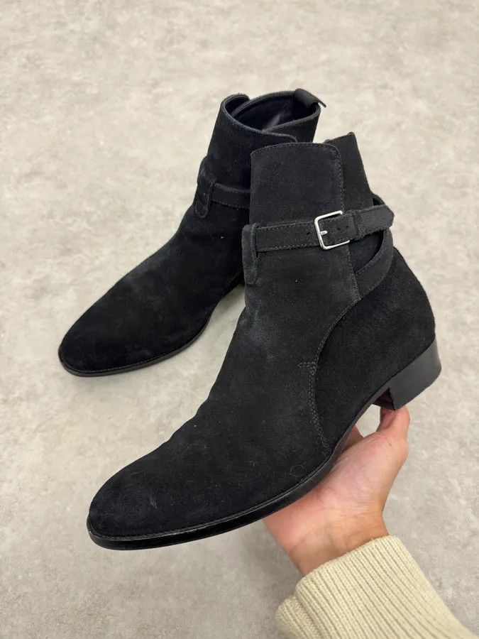 Saint Laurent Paris Saint Laurent Jodhpur Black Suede Leather Ankle Boots Size US 6.5 / EU 39-40 - 1 Thumbnail