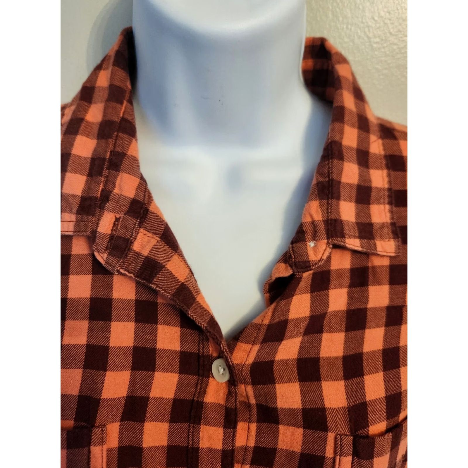 Old Navy Old Navy Flannel Shirt Sz M Pink Burgundy Plaid Button Up Top Size M / US 6-8 / IT 42-44 - 2 Thumbnail