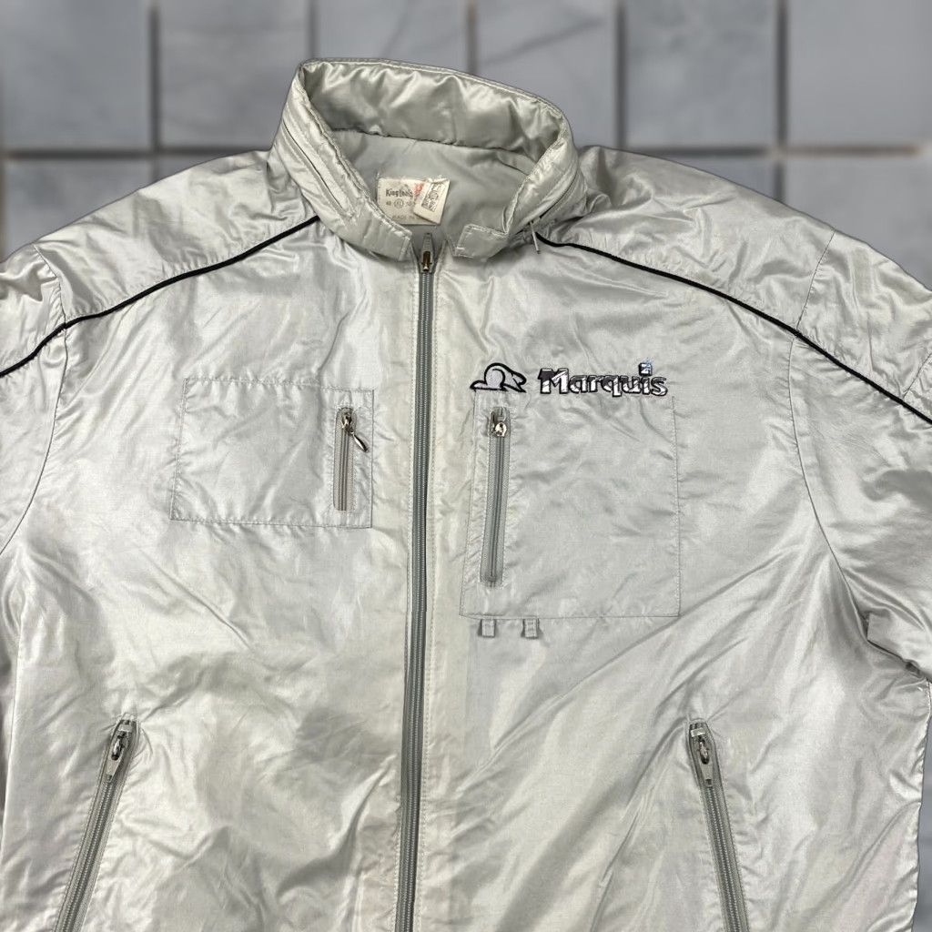 Vintage VINTAGE King Louie Pro Fit Bomber Jacket Mens XL Gray Full Zip Nylon Pockets USA Size US XL / EU 56 / 4 - 1 Thumbnail