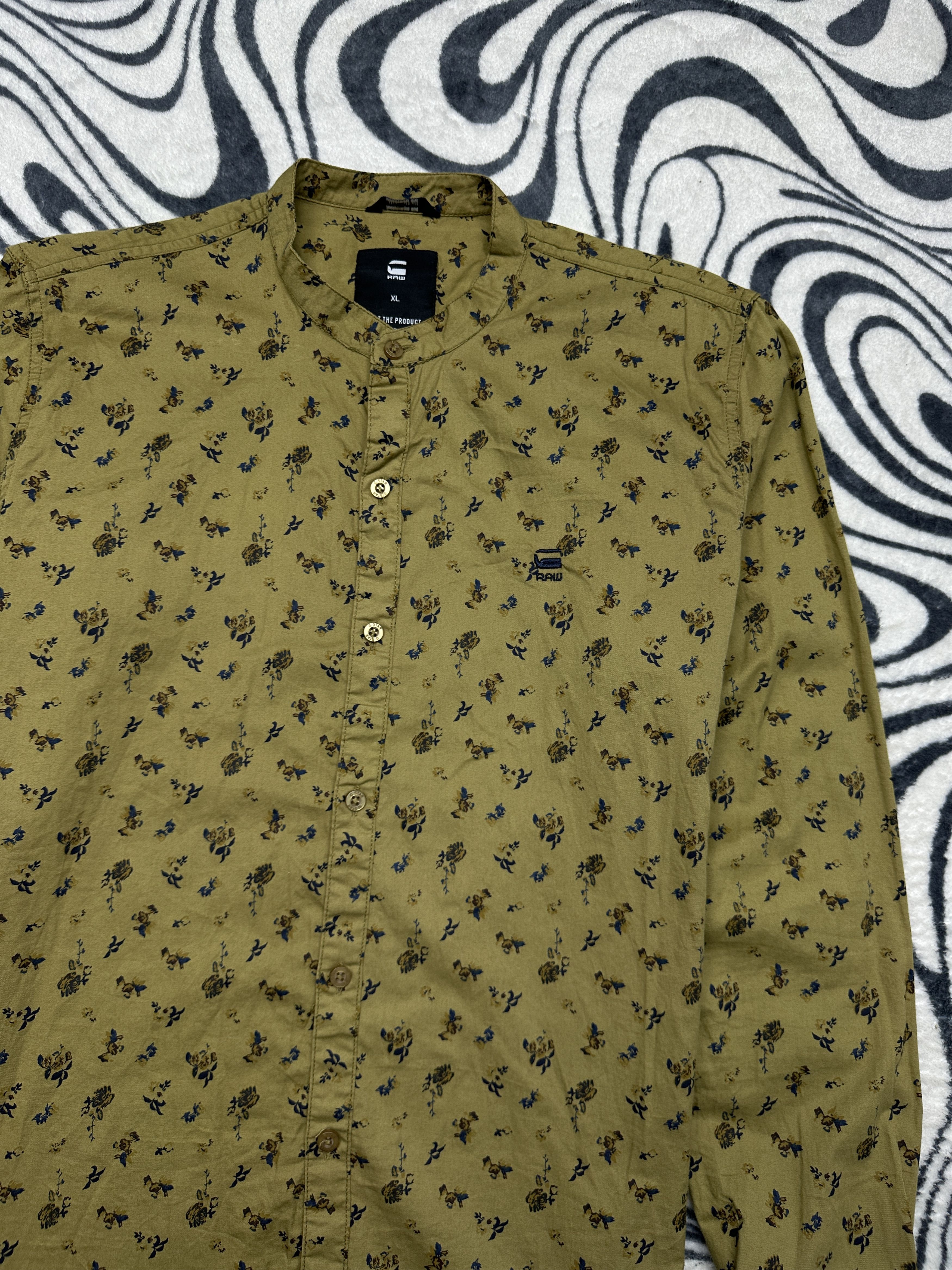 G-Star G Star Raw Floral Print Mens Collarless Shirt Size US XL / EU 56 / 4 - 2 Thumbnail