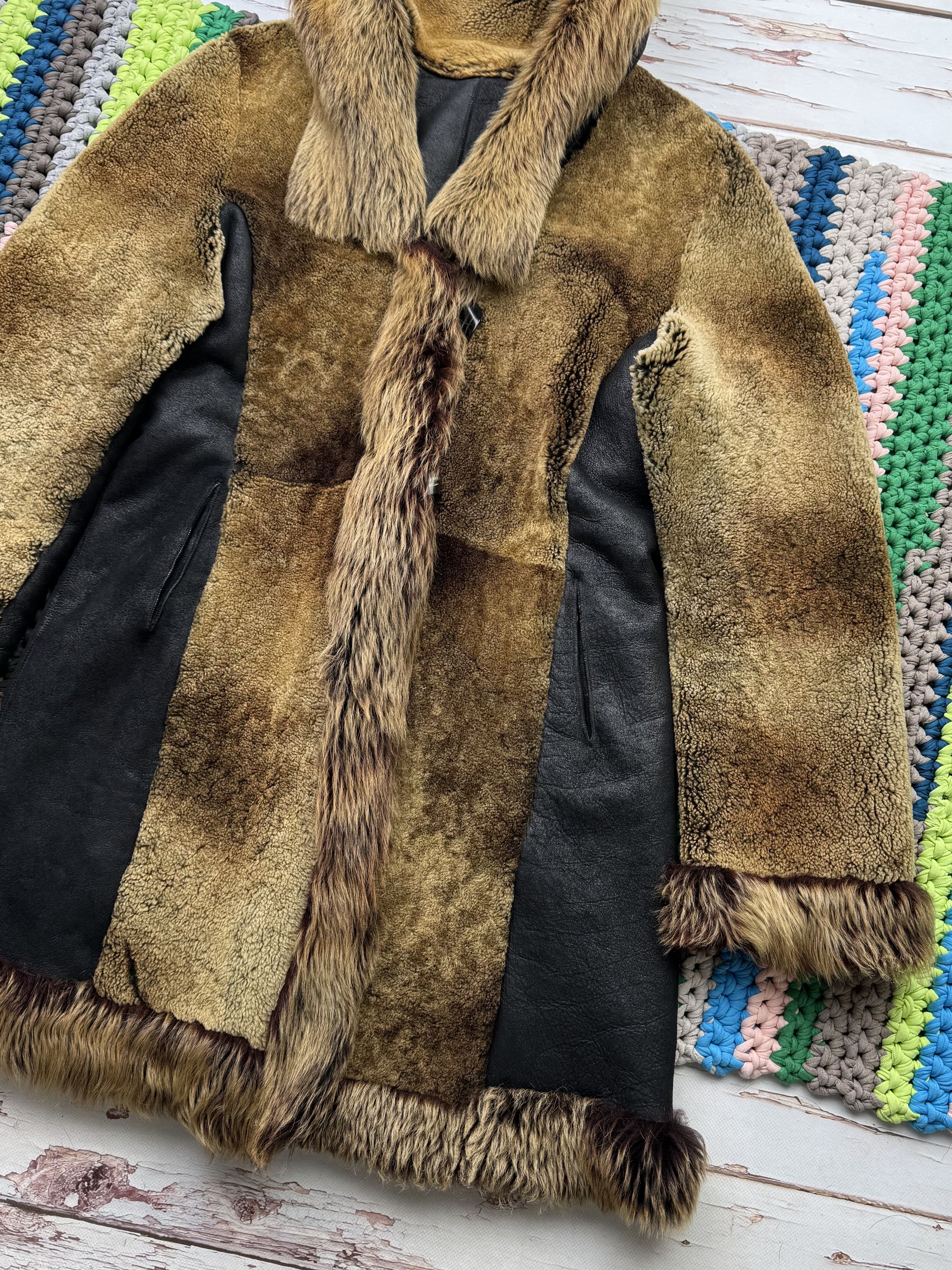 Japanese Brand Vintage Real Sheepskin Hooded Coat (ET1) Size L / US 10 / IT 46 - 5 Thumbnail