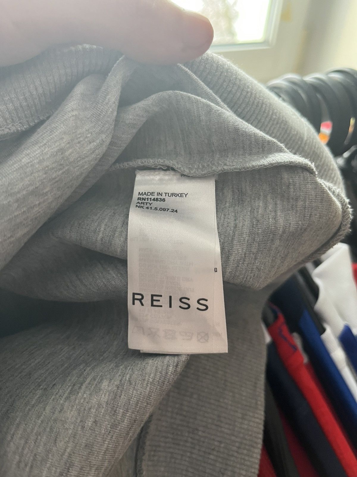 Reiss REISS TEXTURED GREY COTTON SWEATSHIRT SIZE M MENS Size US M / EU 48-50 / 2 - 4 Thumbnail