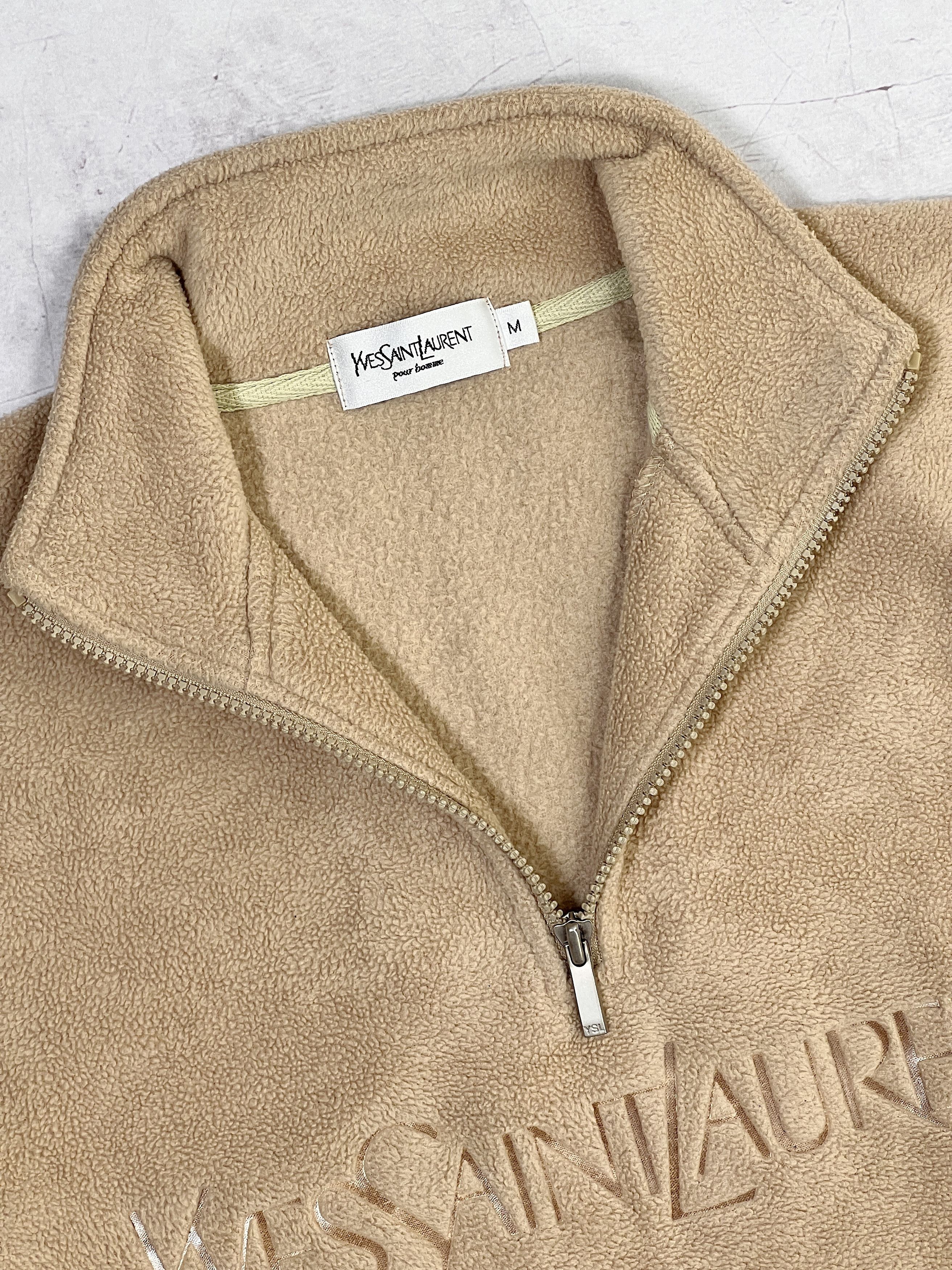 Vintage Vintage Yves Saint Laurent Fleece 1/4 zip Pullover Size US M / EU 48-50 / 2 - 11 Thumbnail