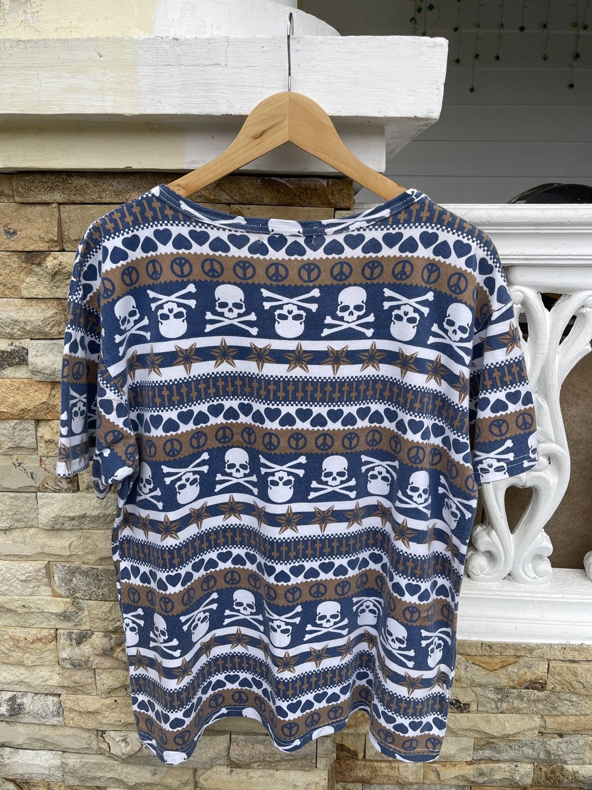 Japanese Brand Last Drop🔥Rare🔥Vintage Mastermind Skull All Over Print Tee Size US L / EU 52-54 / 3 - 4 Thumbnail