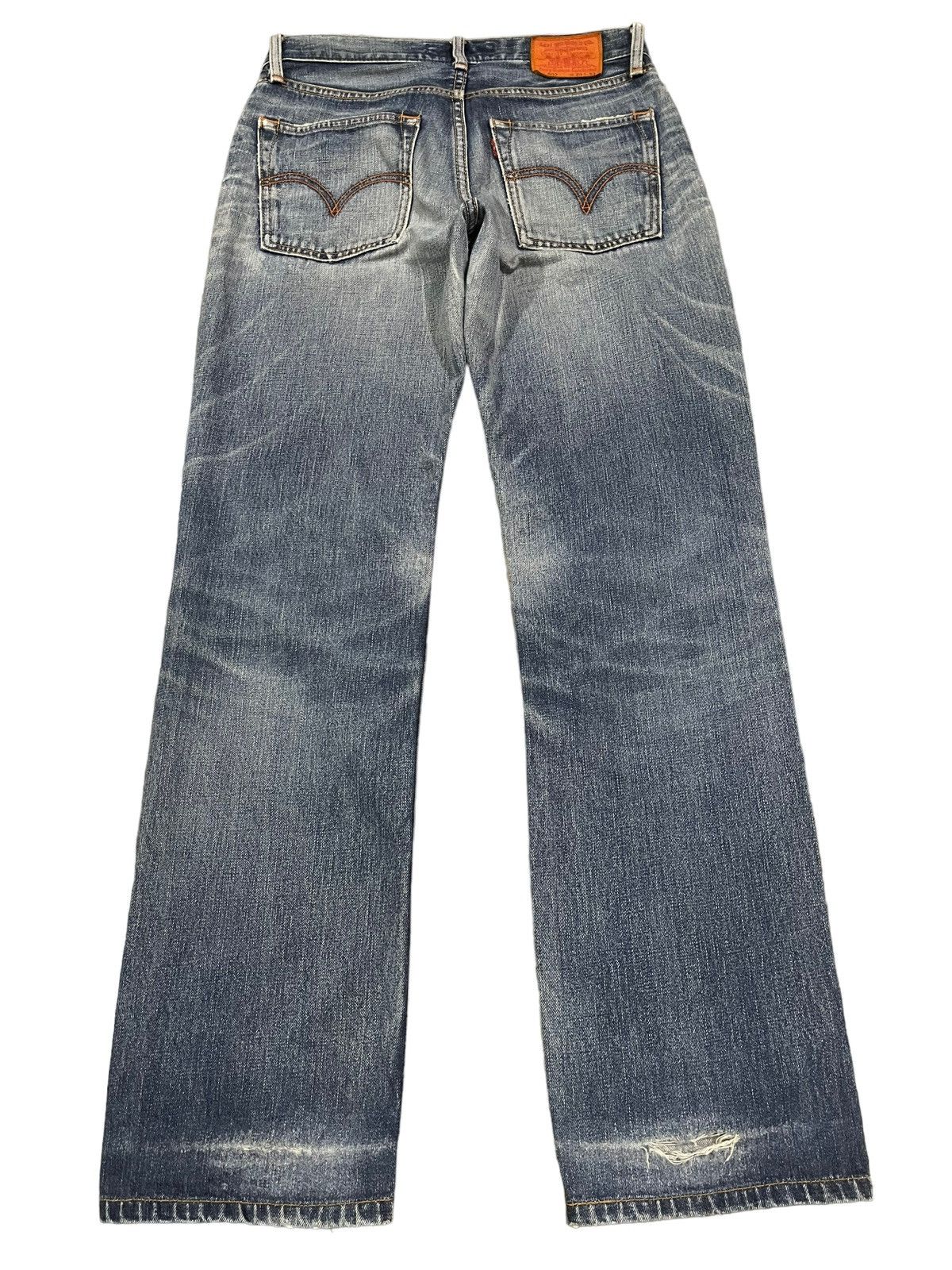 Levi's Vintage 90s Levis 503 Blue Wash Distress Baggy Jeans Size US 30 / EU 46 - 2 Thumbnail